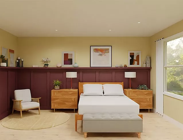 bedroom furniture in a room 