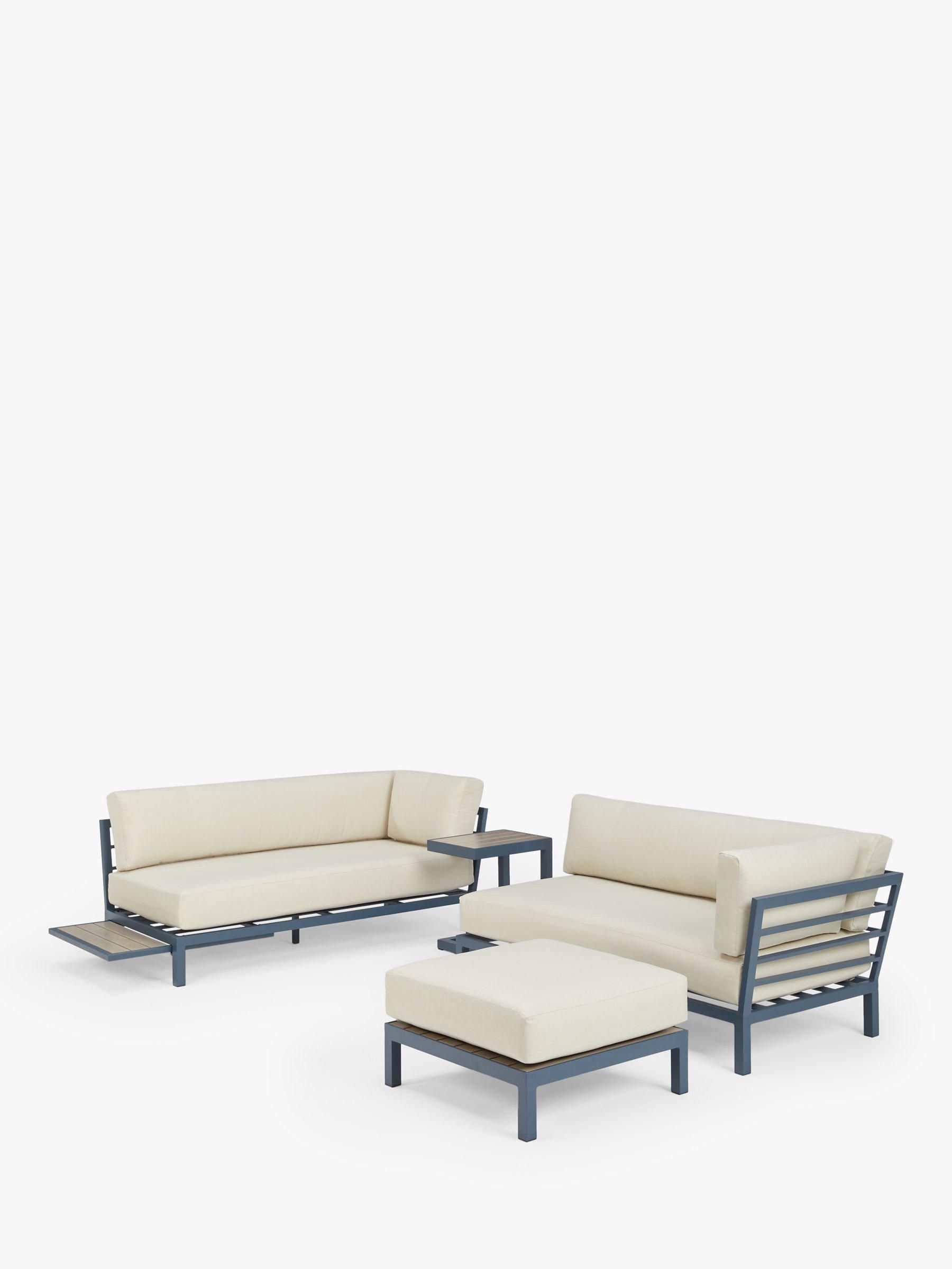 Blue modular set on white background