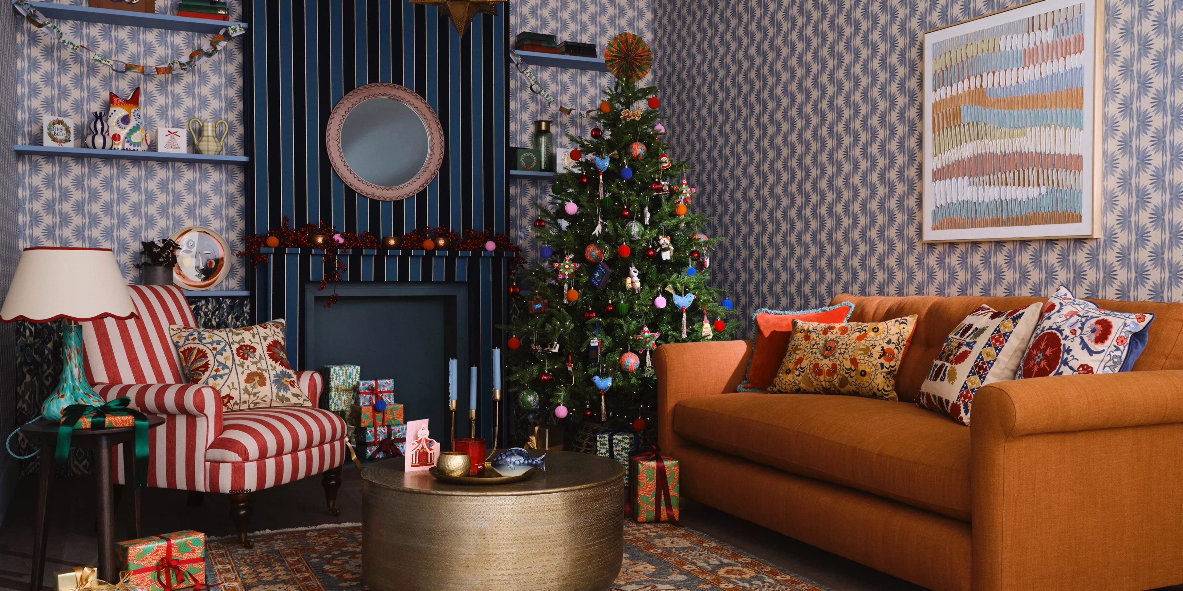 Christmas tree in a living room