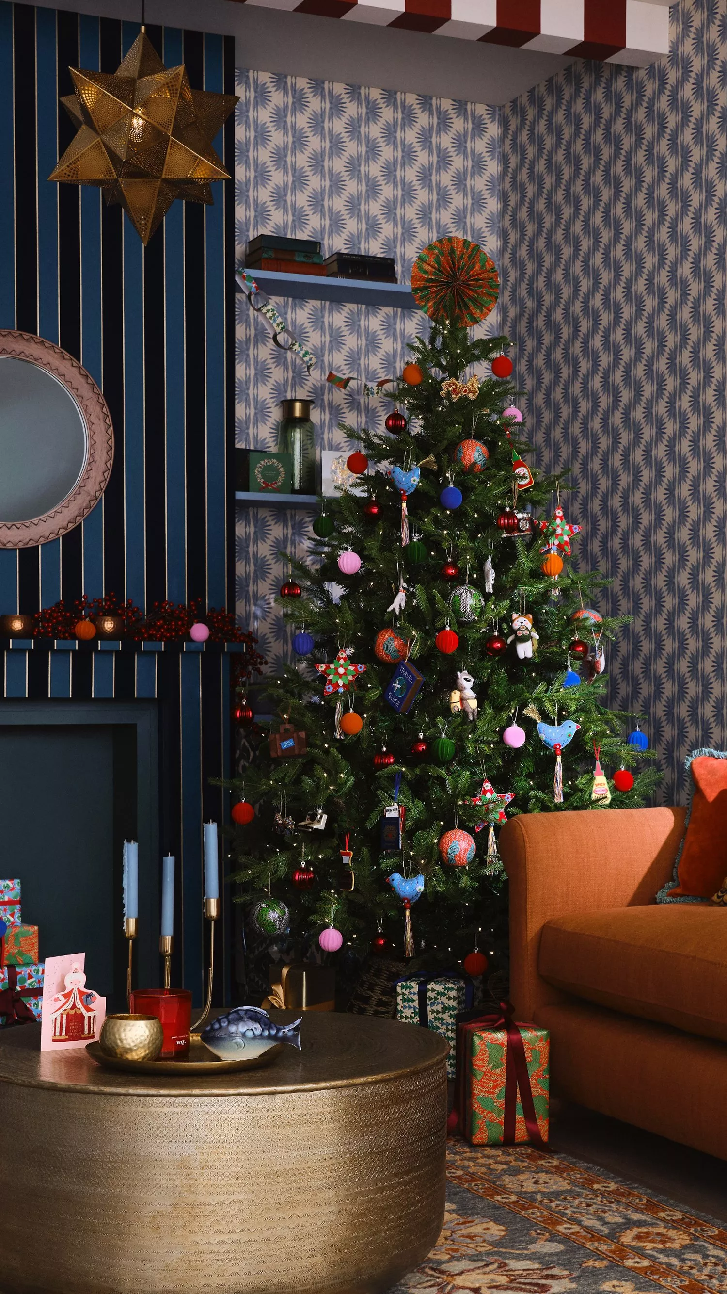 Christmas tree in a living room