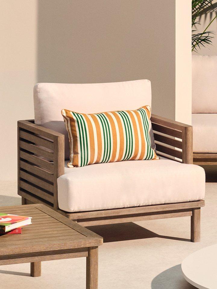 A garden chair displayed outdoors