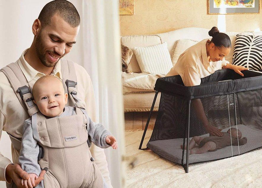 On trial: BabyBjörn Baby Carrier Harmony Woven Mélange and BabyBjörn Travel Cot