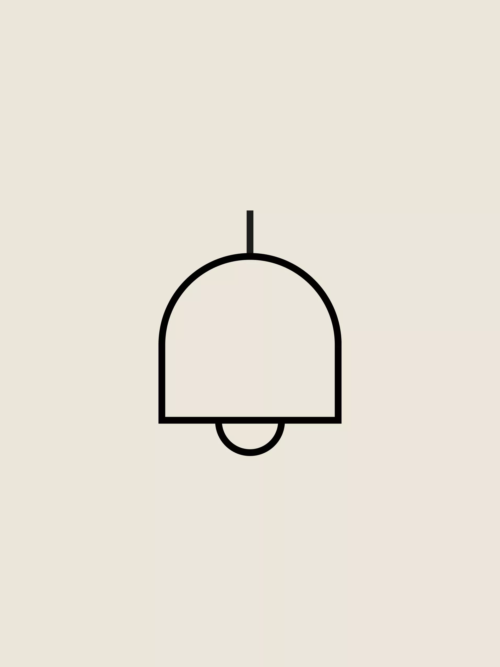 A line-drawing icon of a bell.
