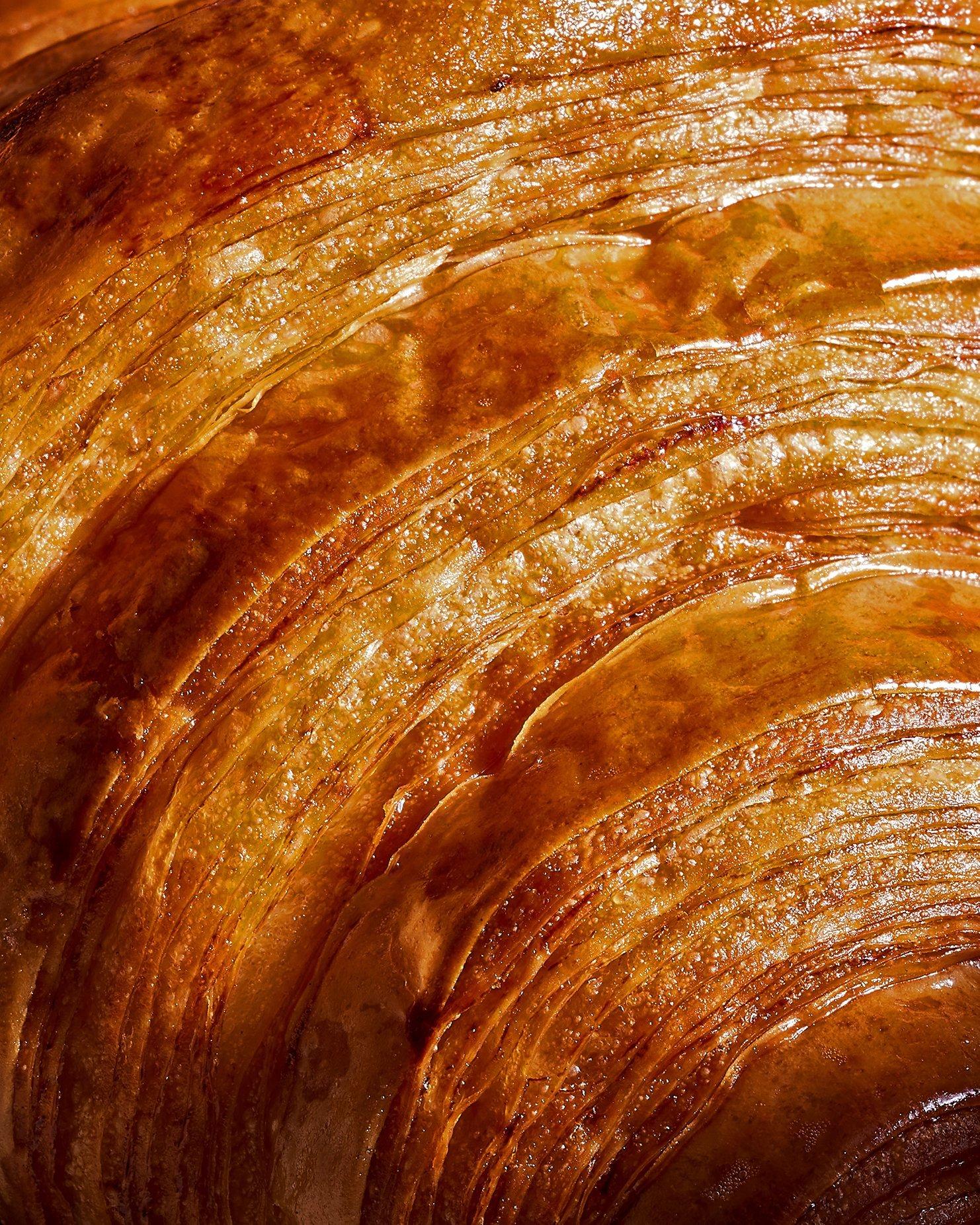close up of a croissant