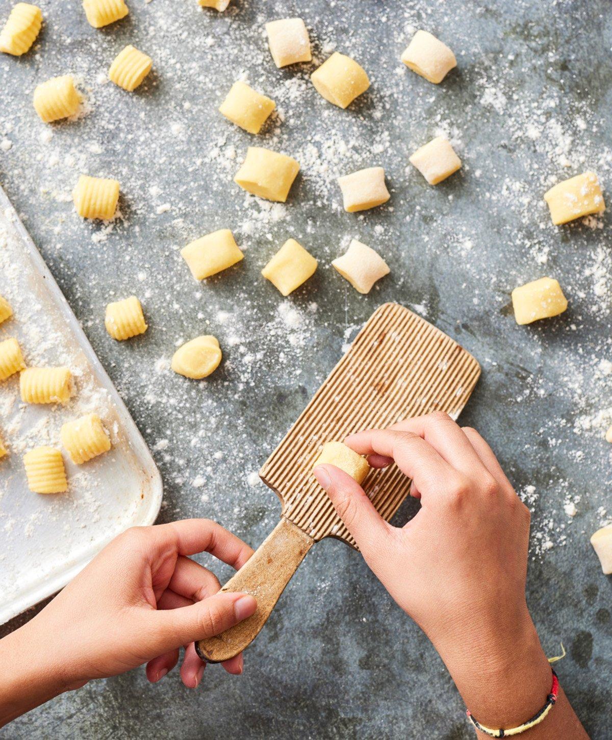 Image of someone making gnocchi