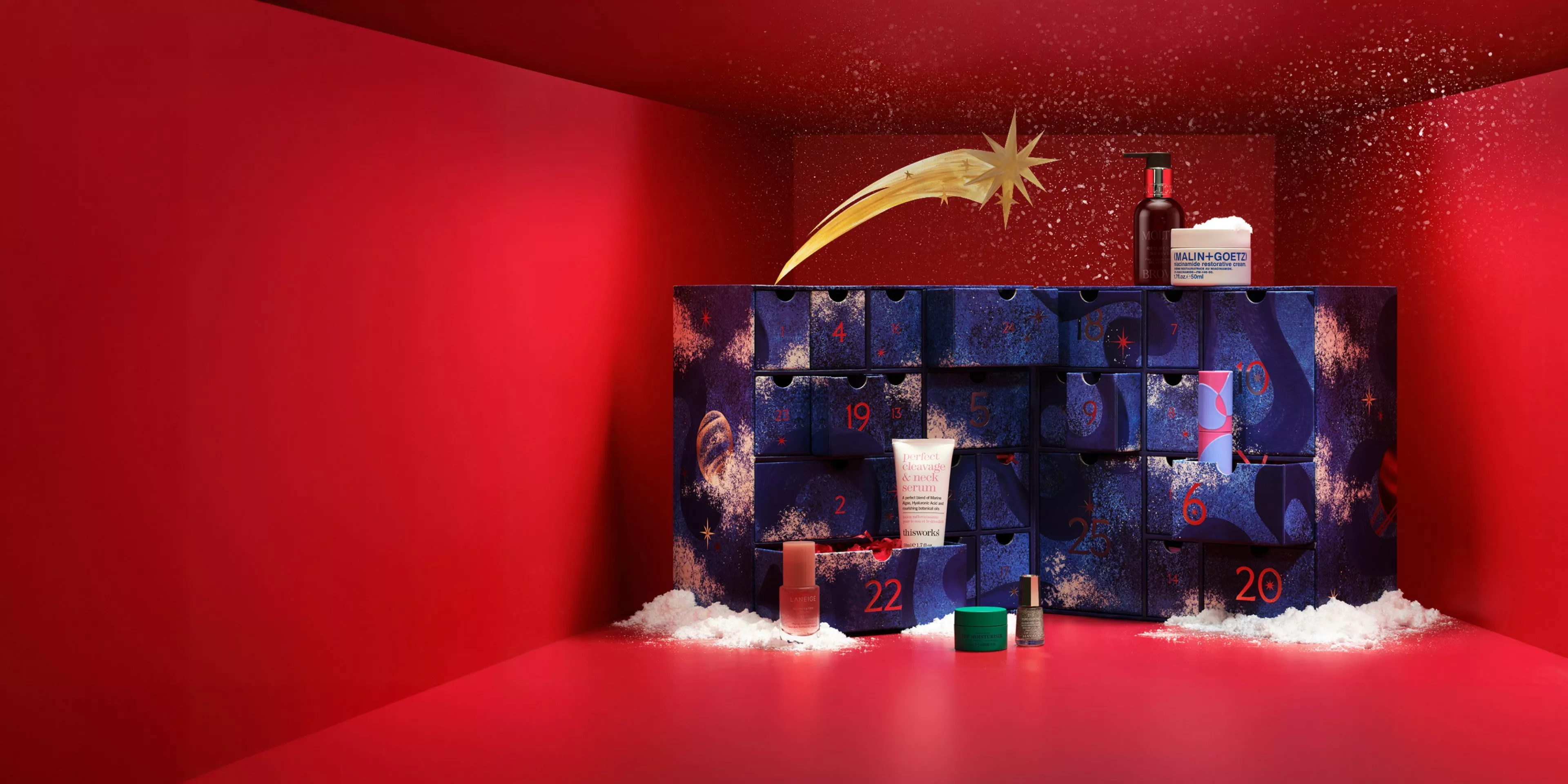 jl beauty advent calendar, in the blue box