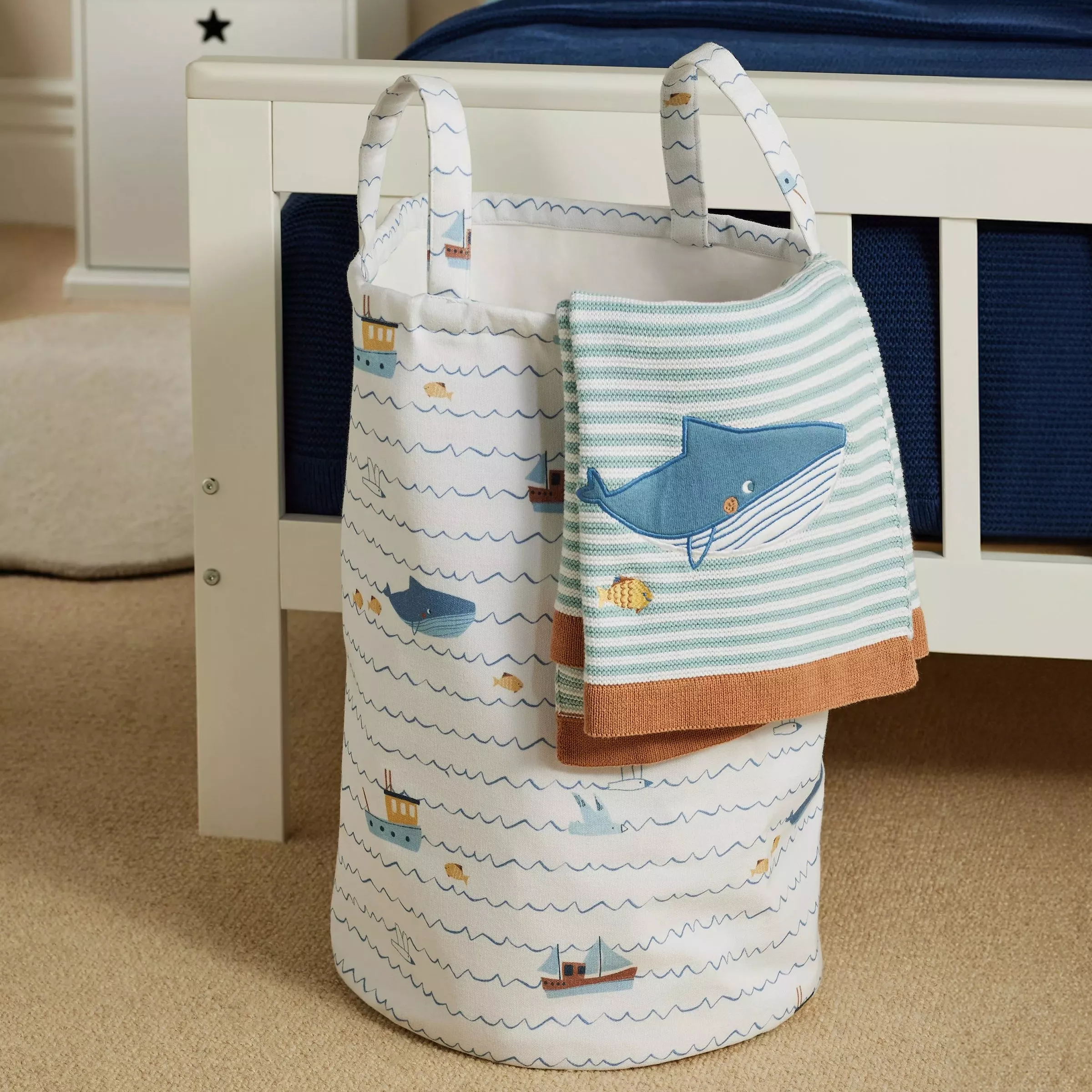 kids storage basket with under the sea pattern