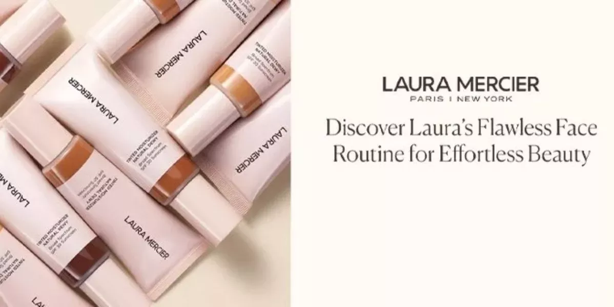 Laura Mercier makeup with text