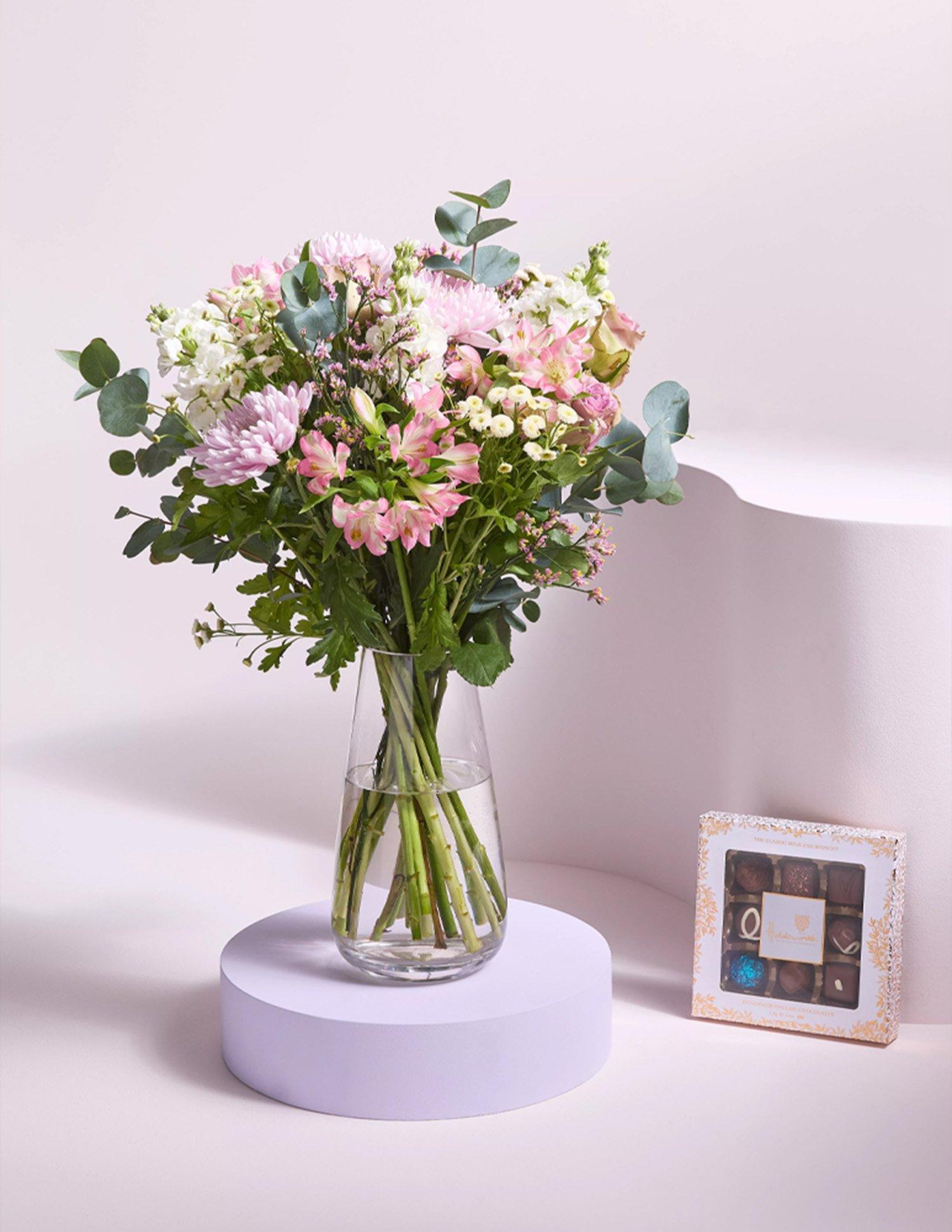 Flowers on a lavender backdrop