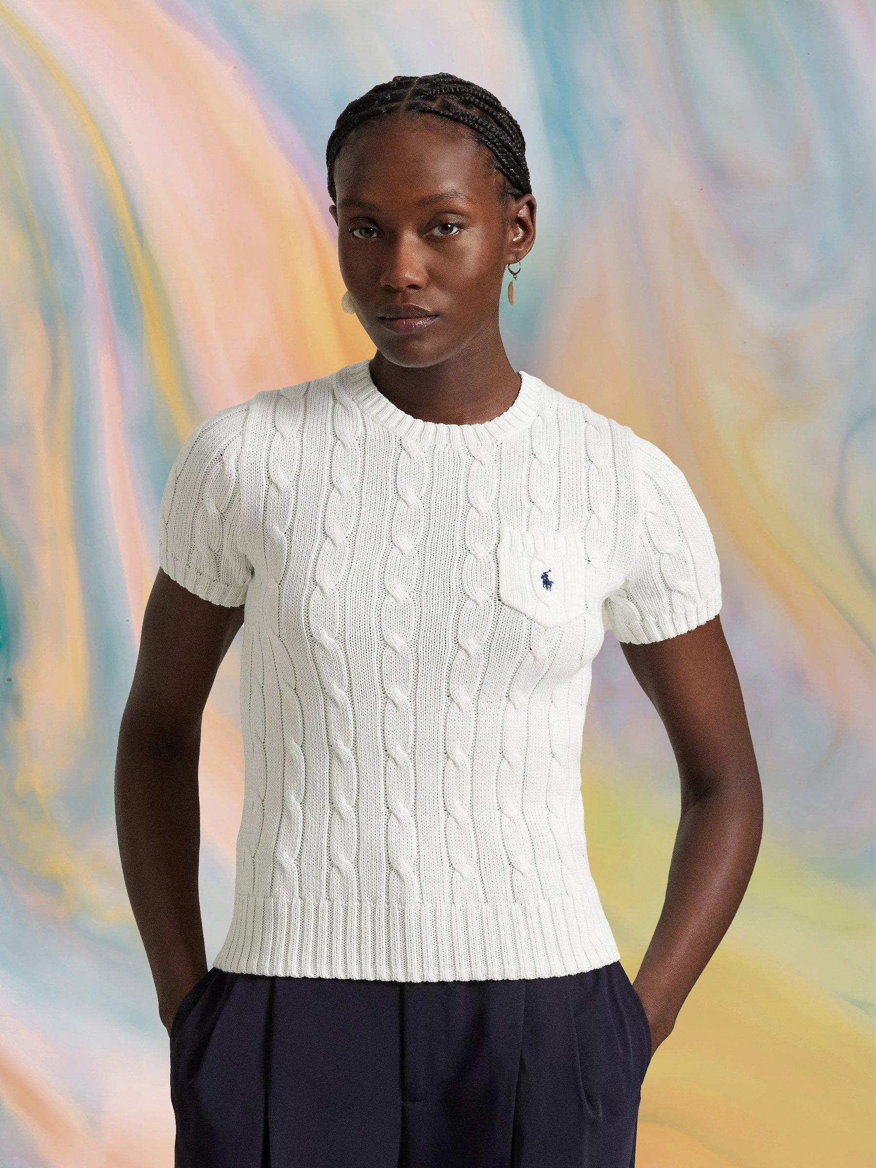 Ralph Lauren White Short Sleeve Cableknit, £145
