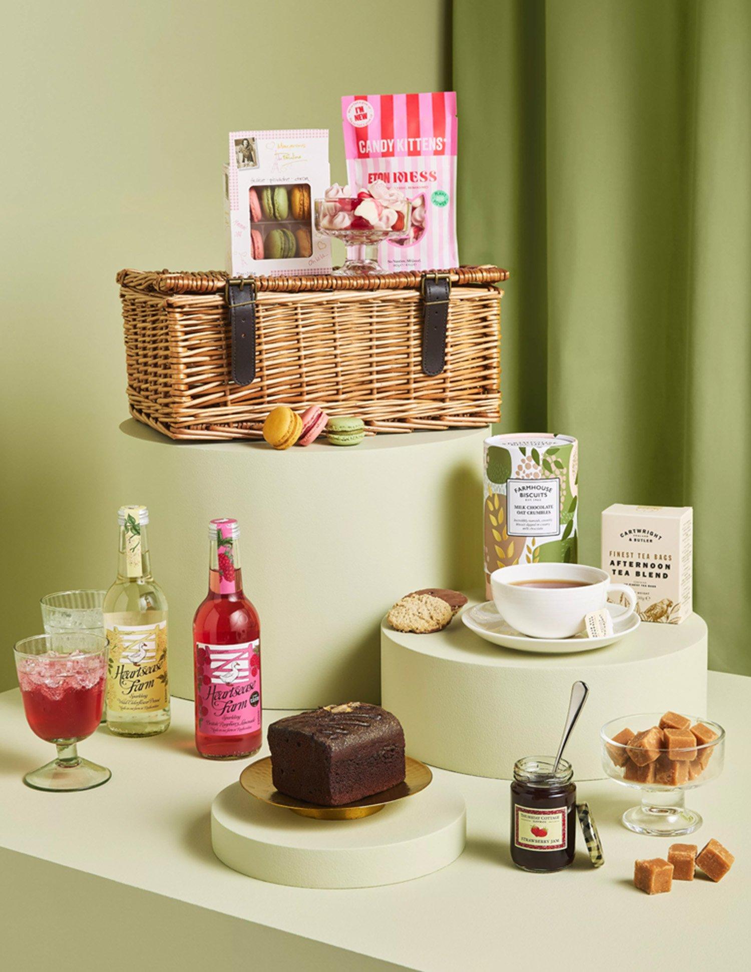 Hamper on a green backdrop