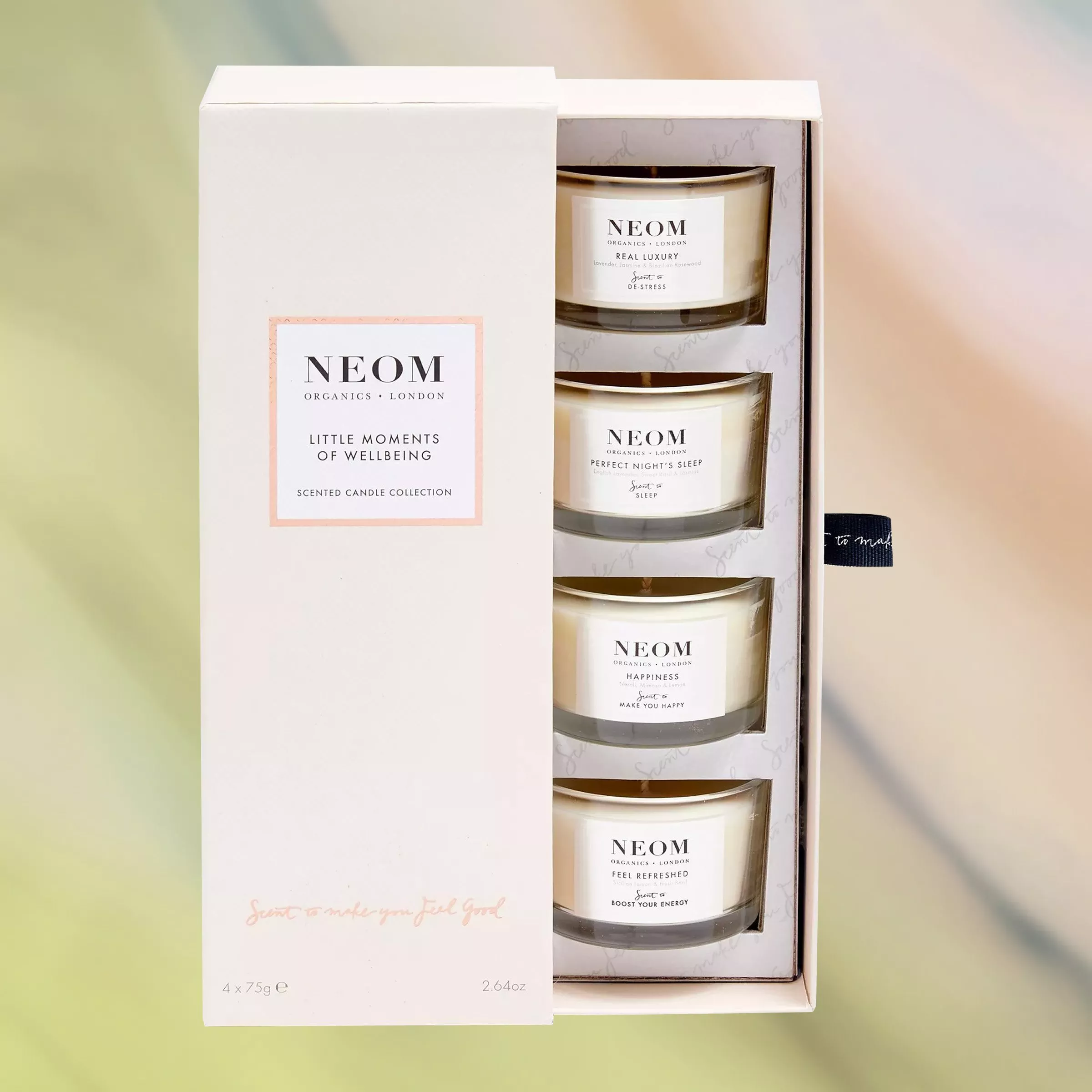 white neom scented candles