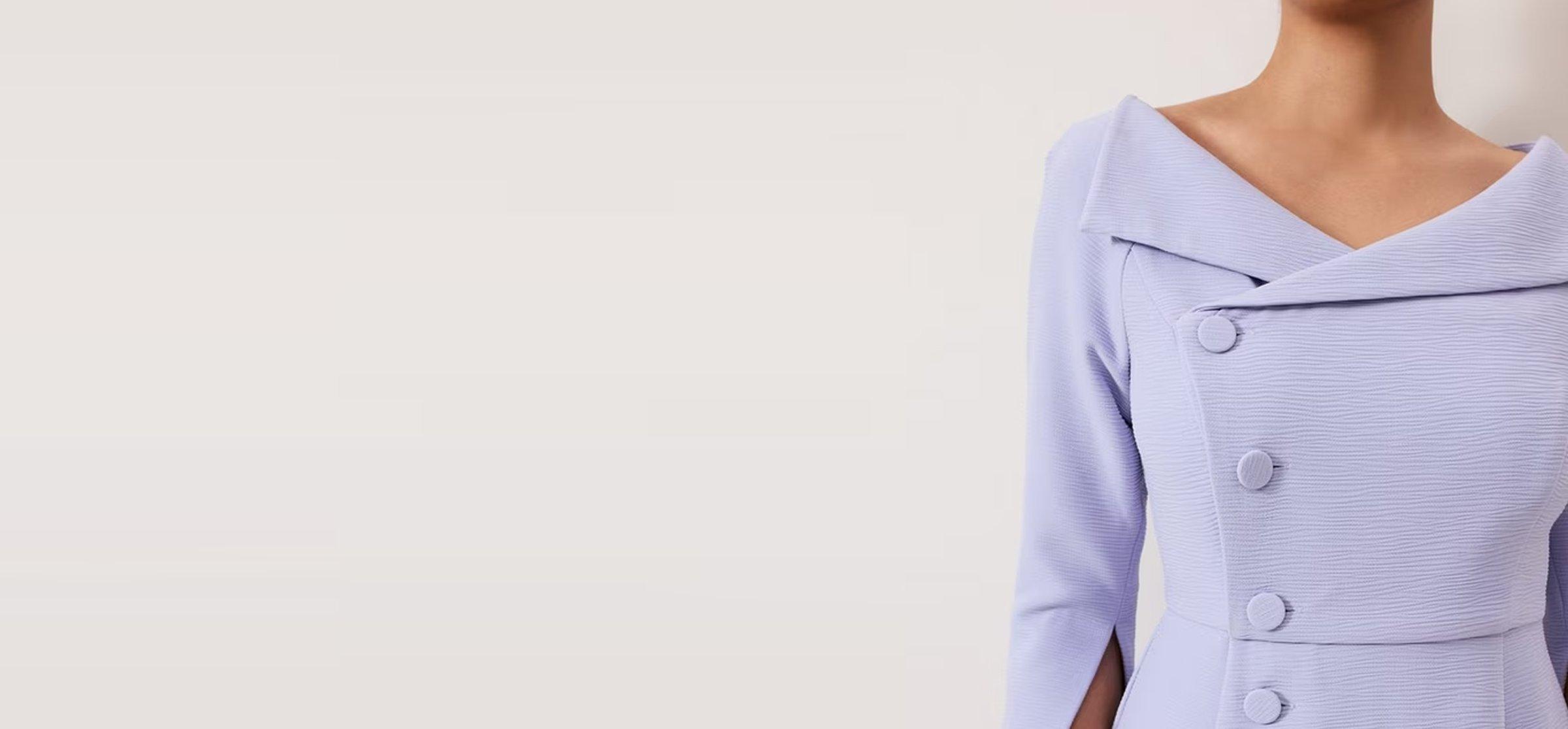 Image of a close up of a pastel purple jacket
