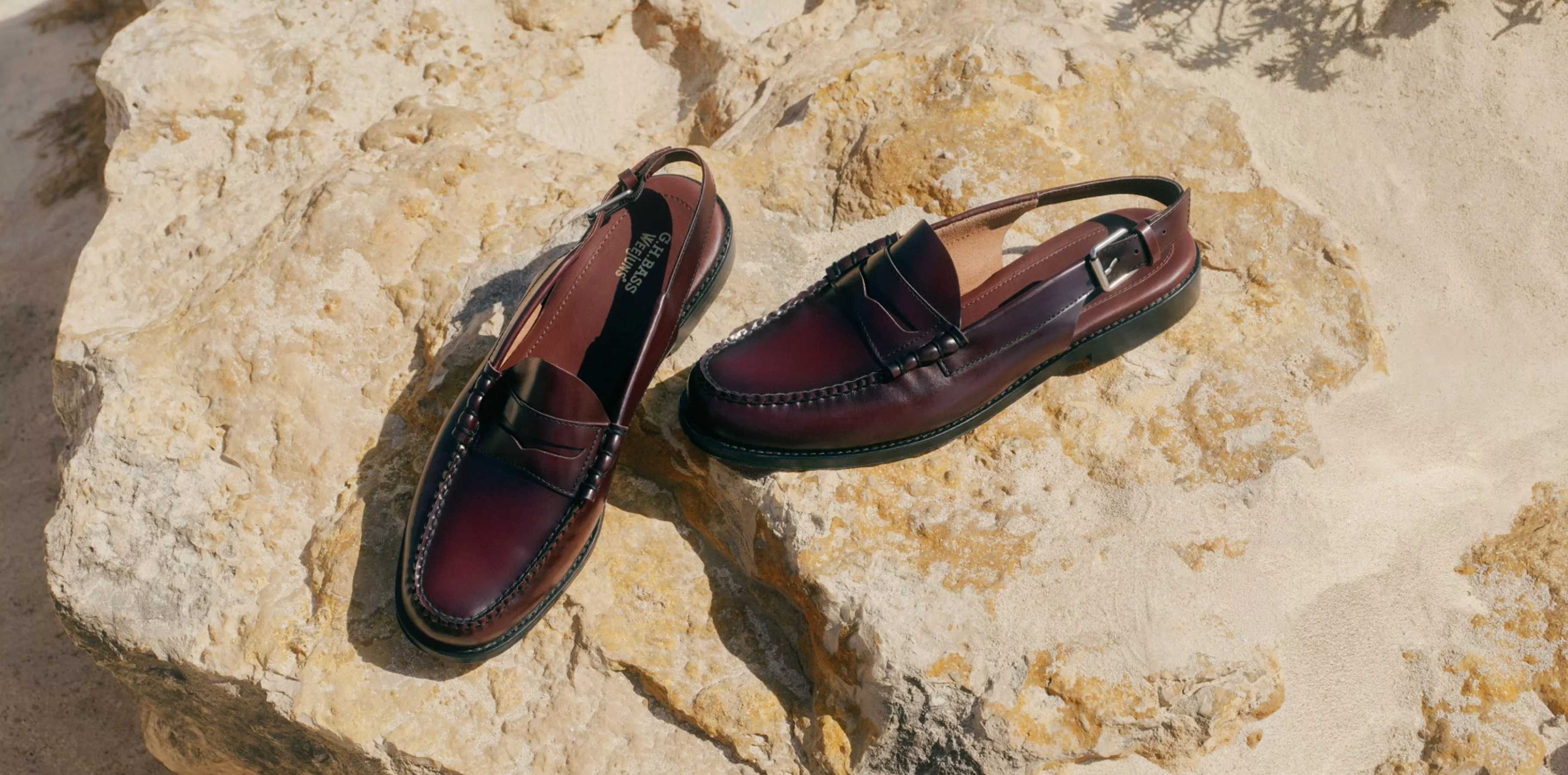 loafer on a rock sounded my sand