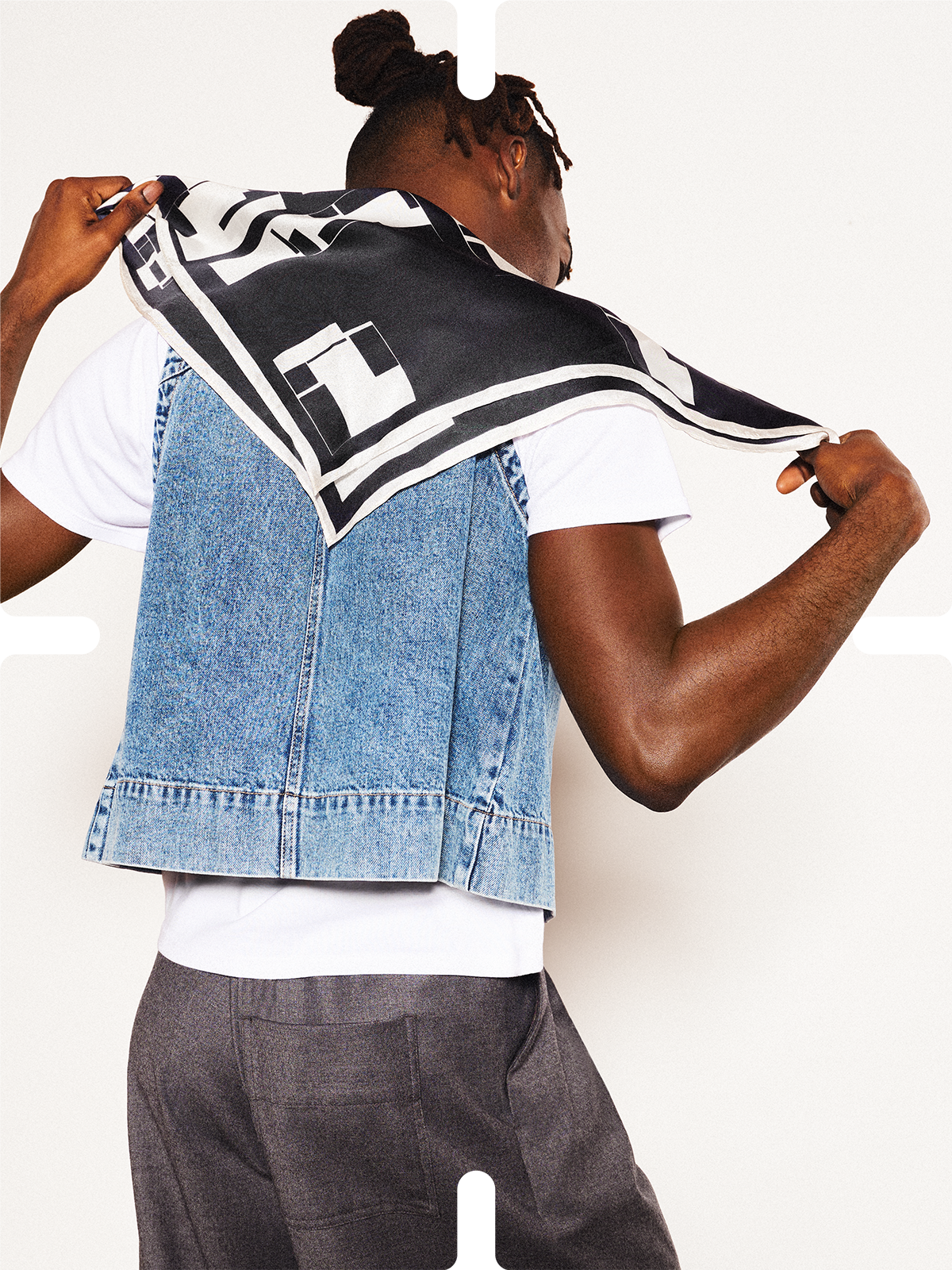 John Lewis Made by Care Trees Silk Scarf, Cloud Dancer £25.00