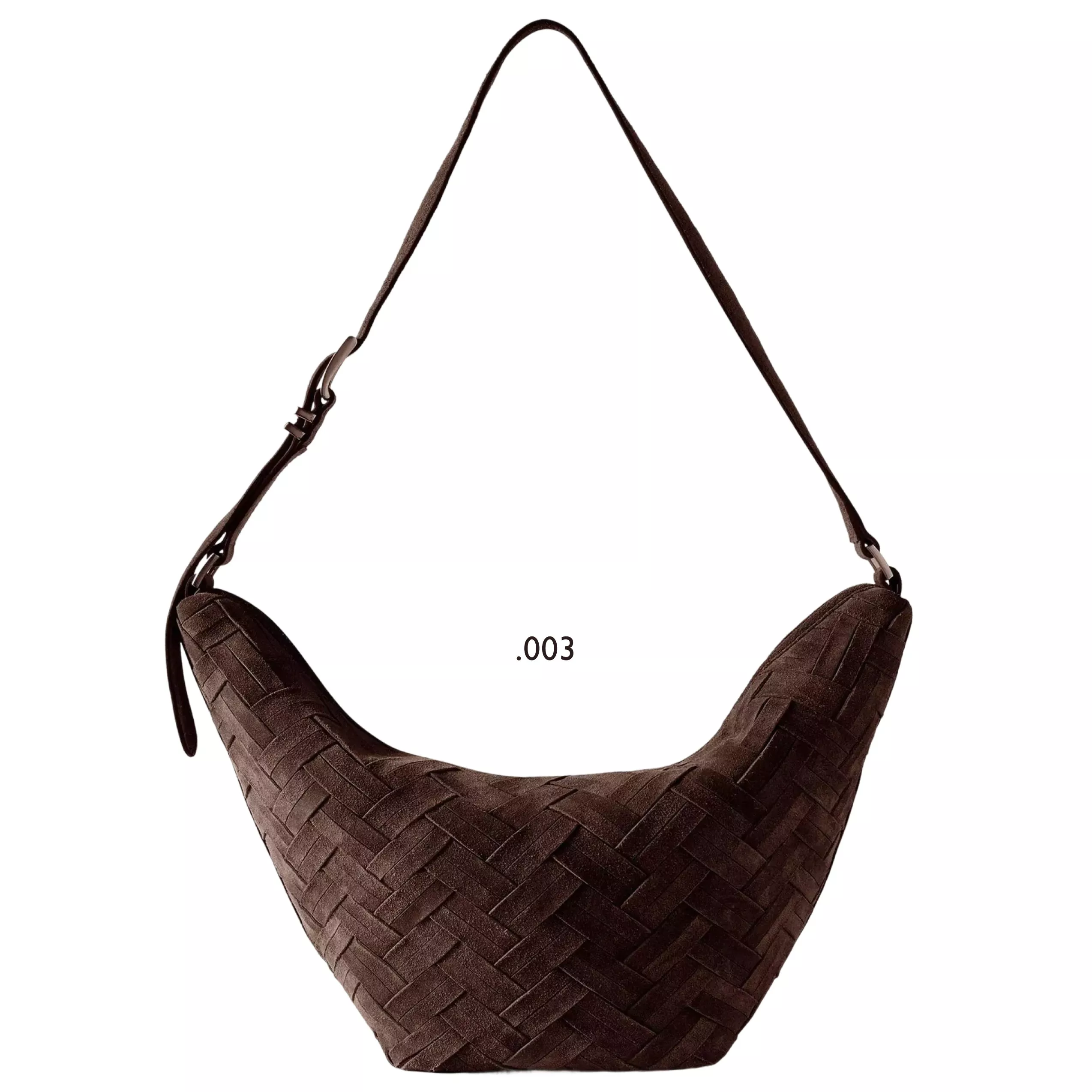 Brown Suede Woven Bag