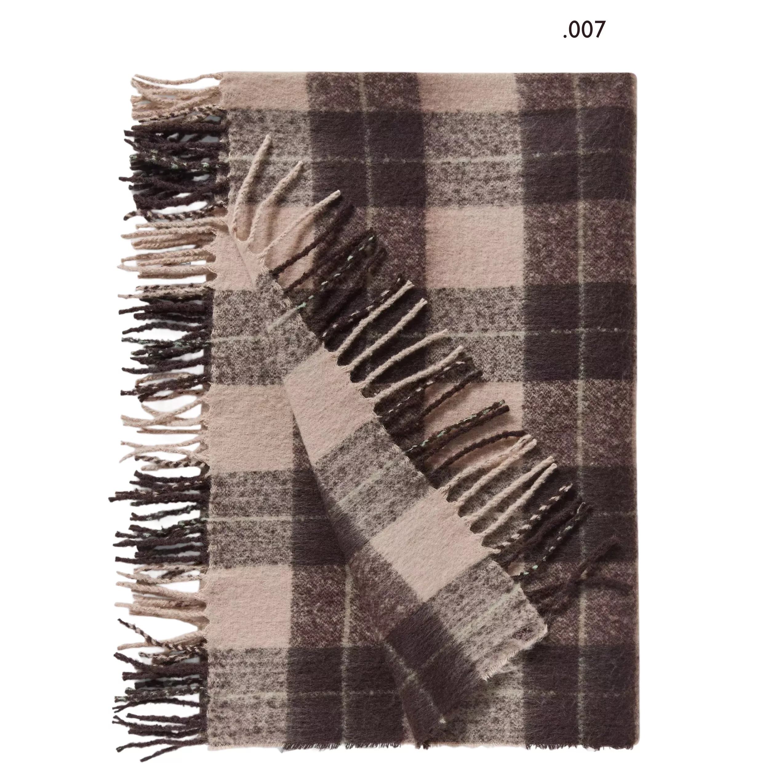 Chocolate Brown Check Throw