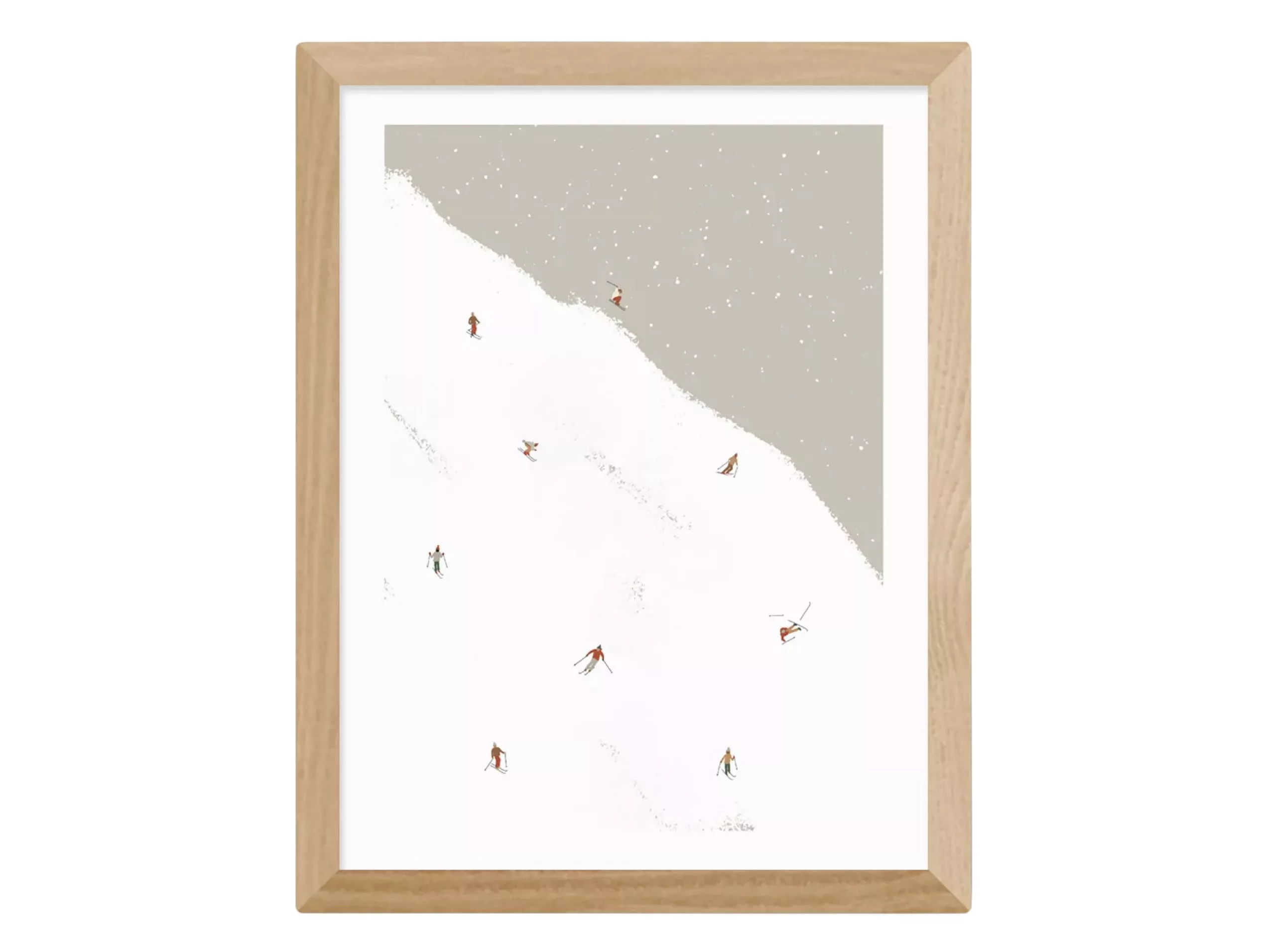 EAST END PRINTS Coit Collective Ski Slope Framed Print, Oak Frame