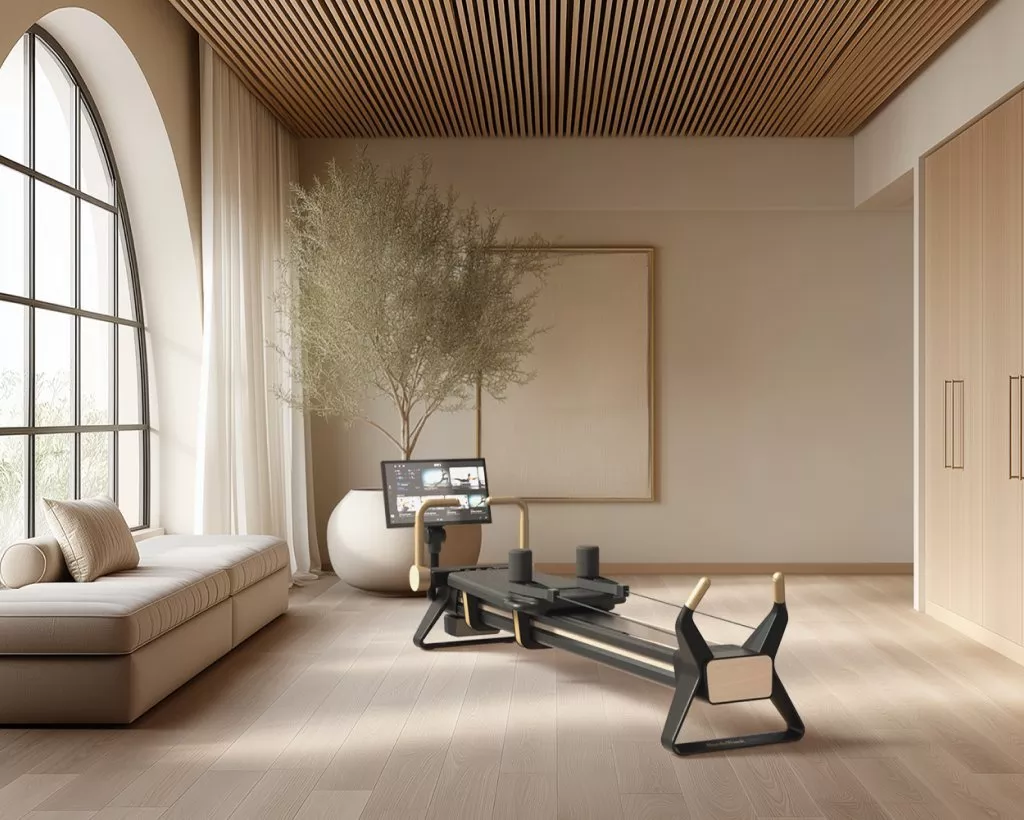  The NordicTrack Ultra 1 Reformer Pilates machine in a modern home setting