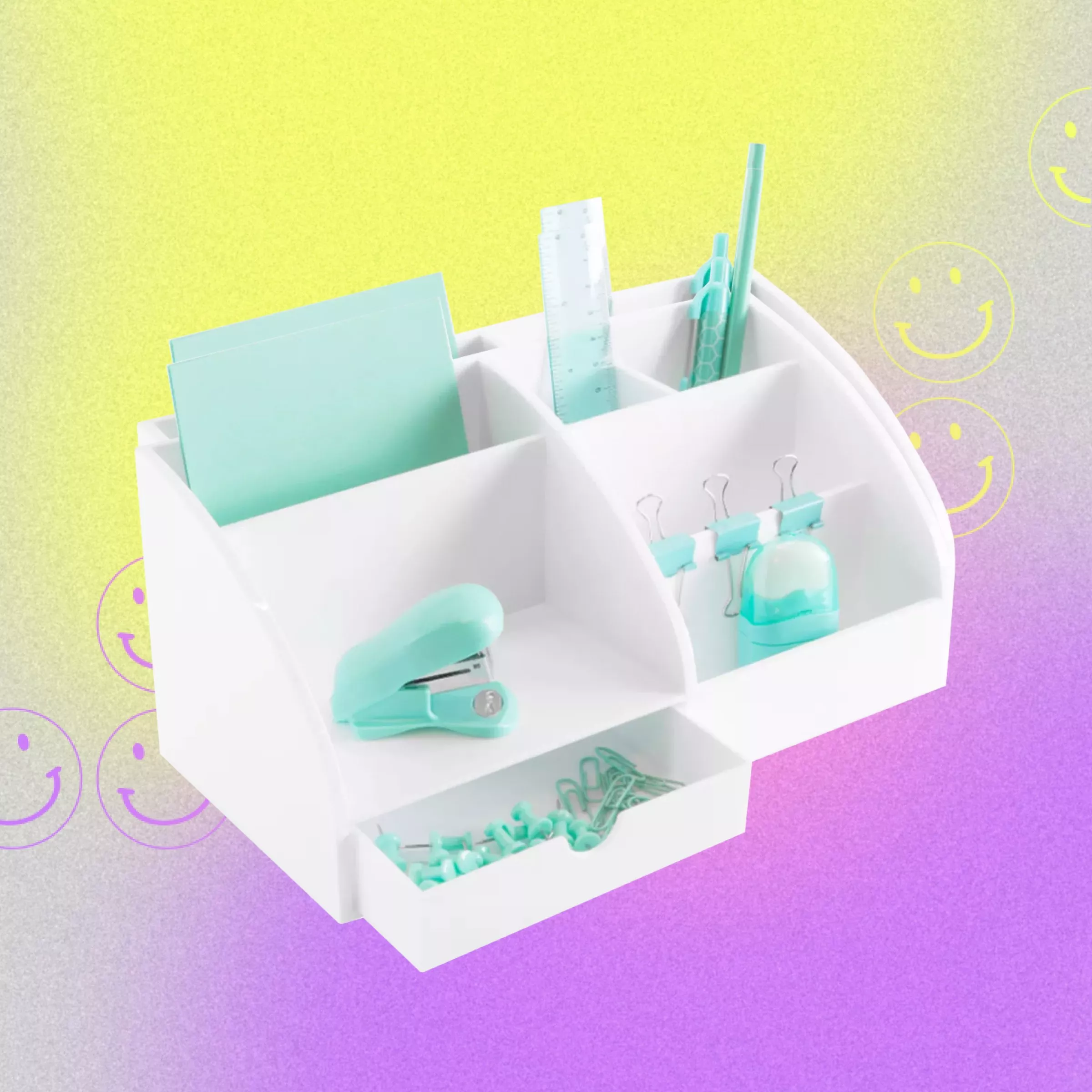 white osco desk organiser