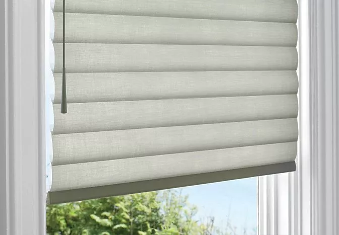 Cream blinds on a window