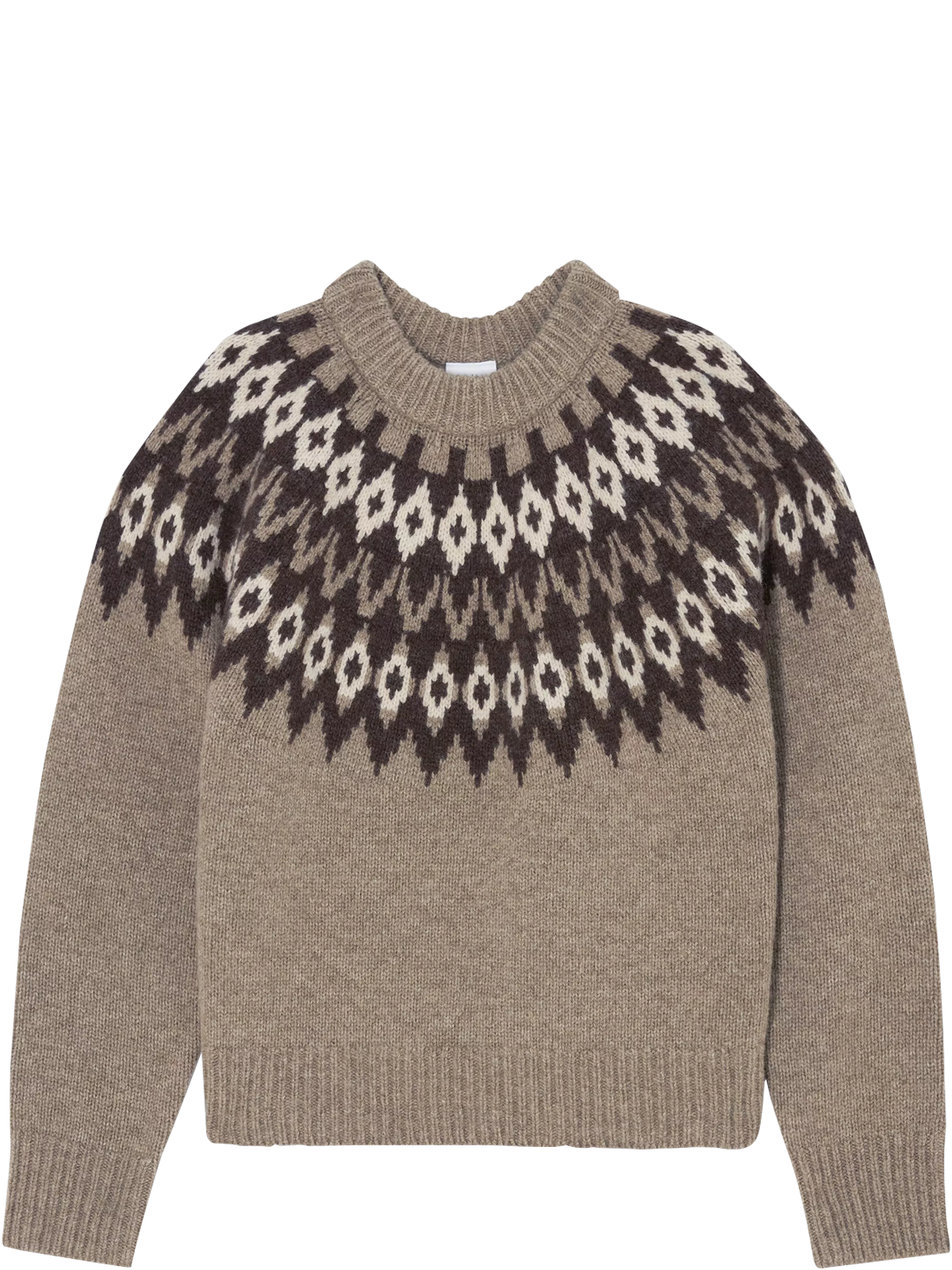 John Lewis Fair Isle Wool Blend Knit Jumper, Natural/Multi