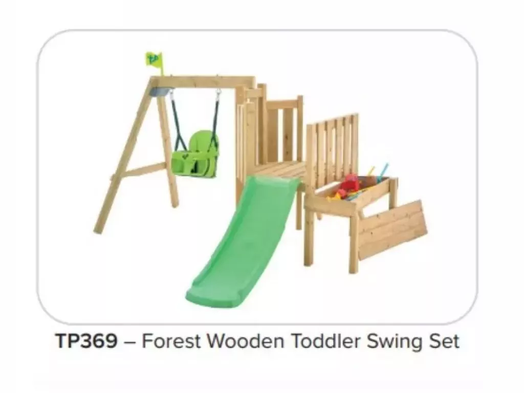 Forest wooden toddler swing set