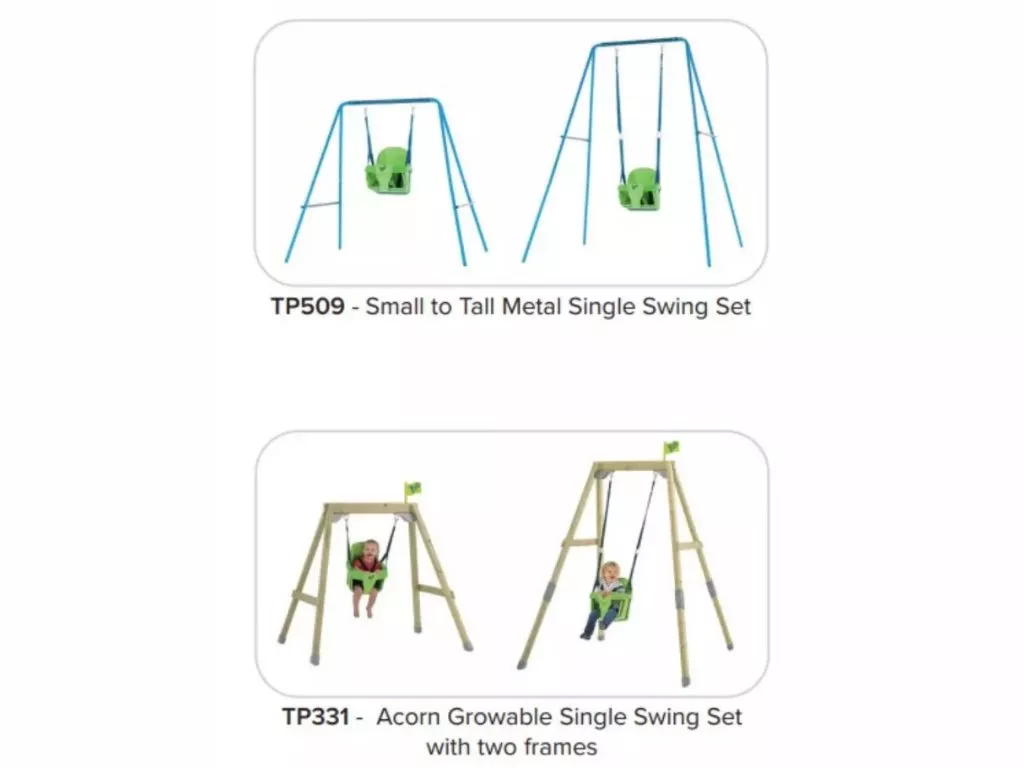 Swing sets - Small to Tall and Acorn Growable 