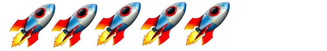 Image of 5 rocket emojis