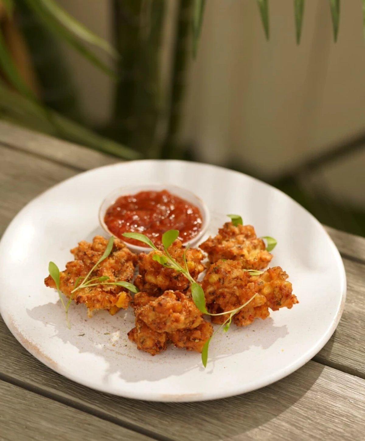 Image of Sweetcorn tarragon fritters