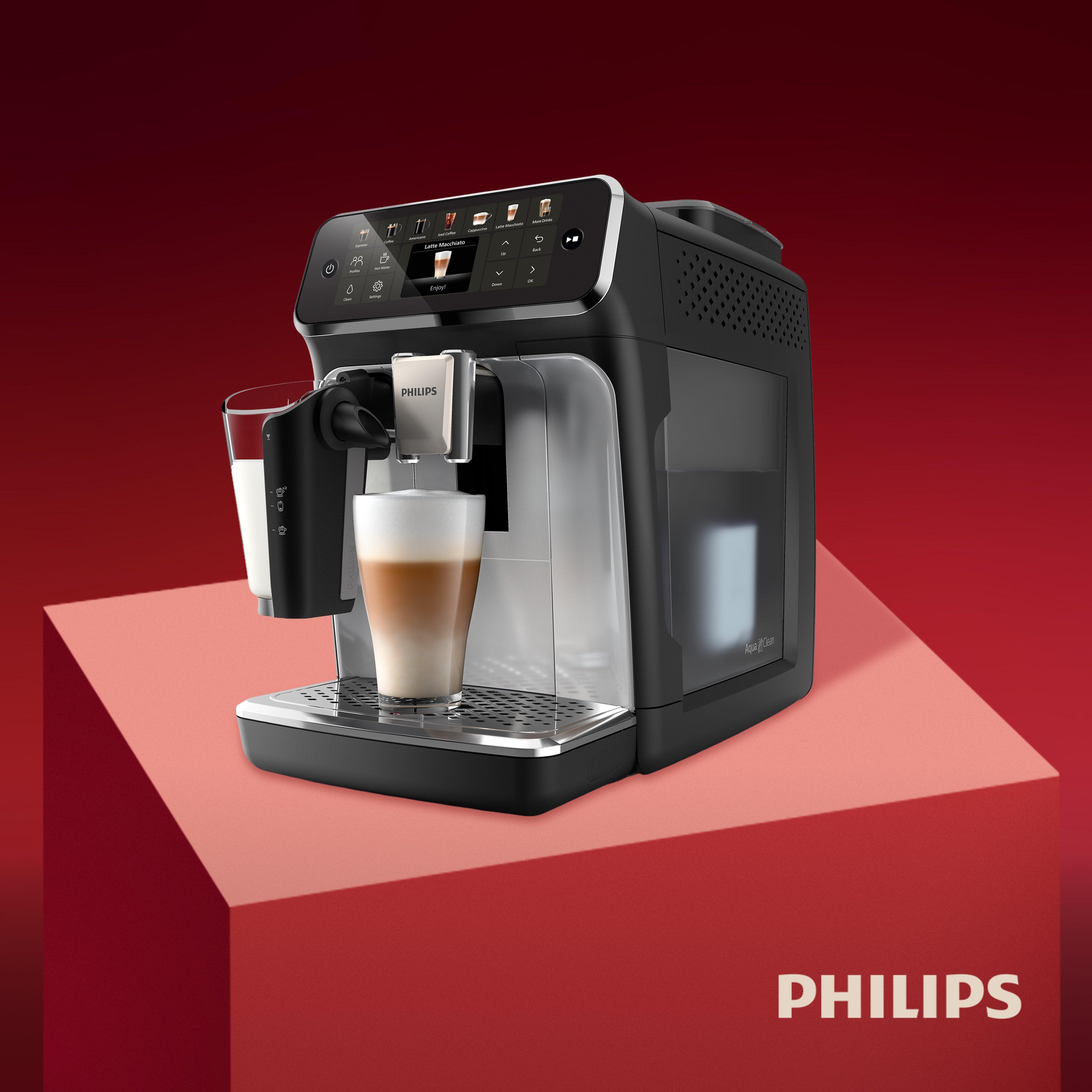 philips coffe machine on a red plinth