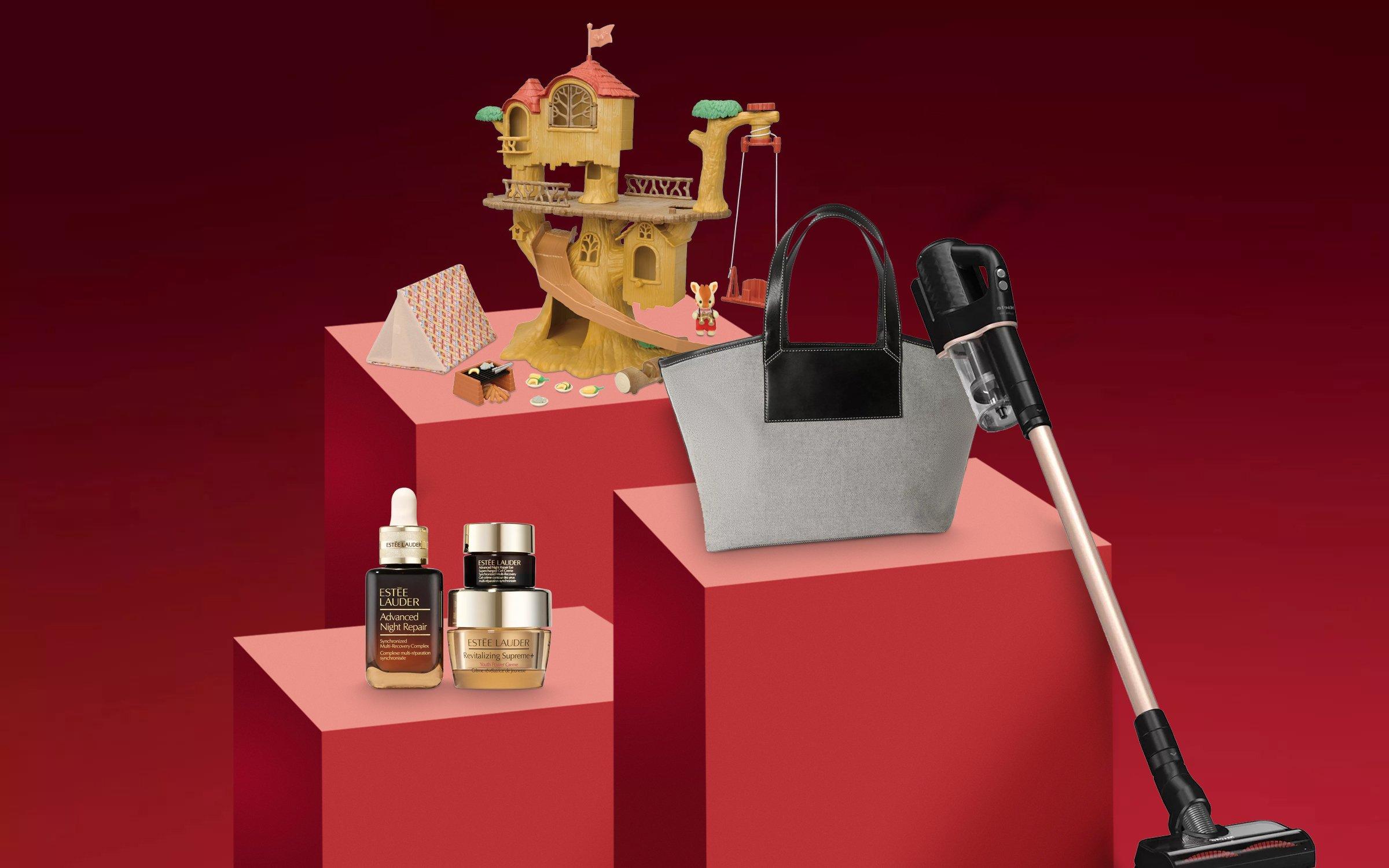 Red background with The John Lewis Sale logo