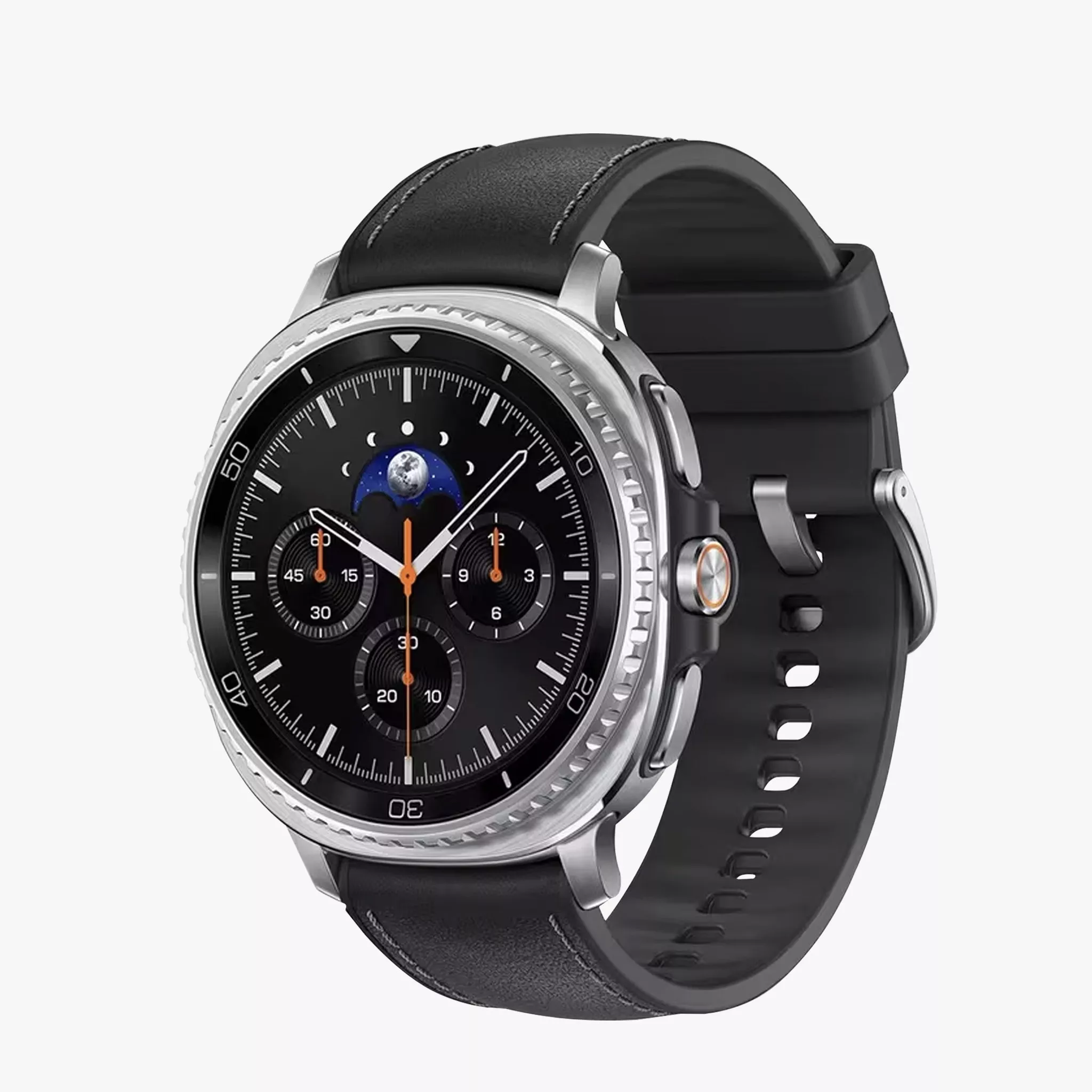 Black Samsung watch next to black smart ring