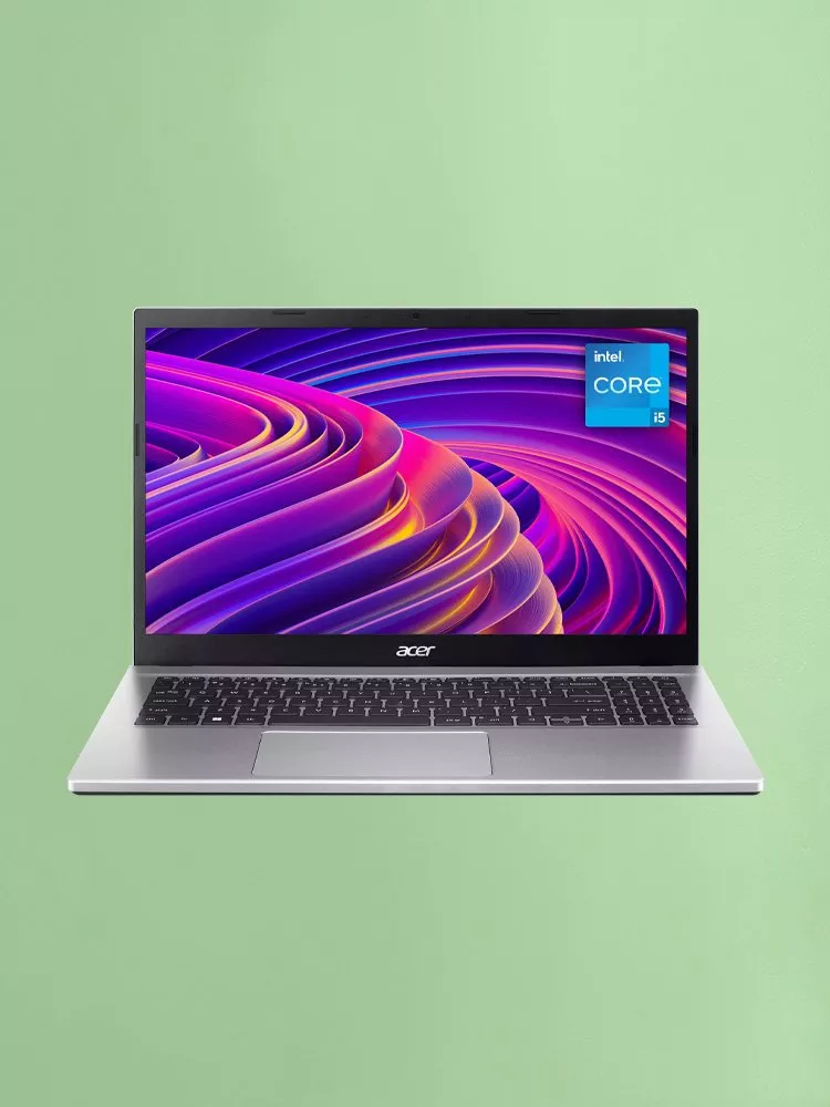 A laptop with open screen