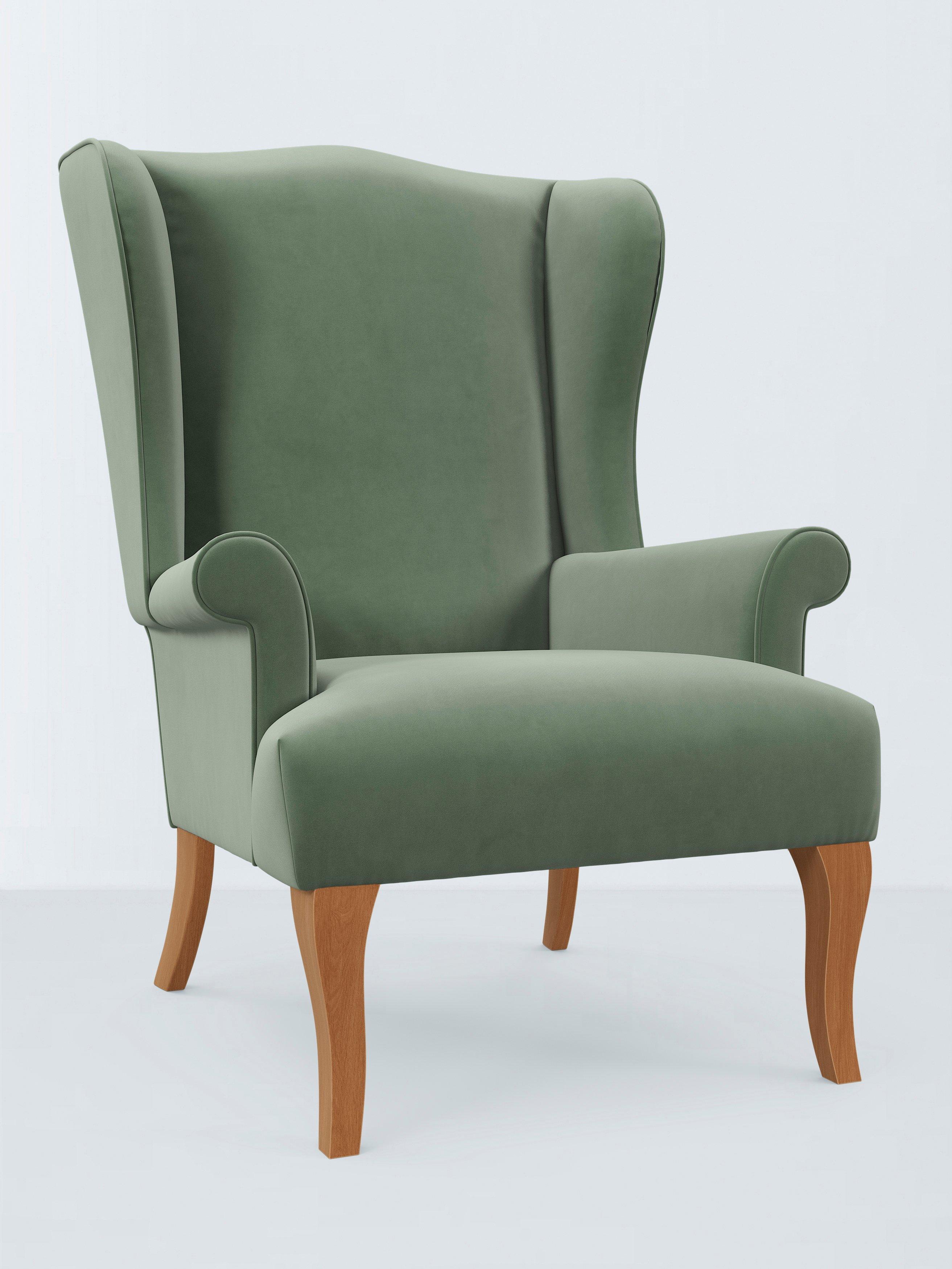 Shaftesbury Range, John Lewis Aquaclean Velvet Plain Fabric, Sage Green, Price Band D