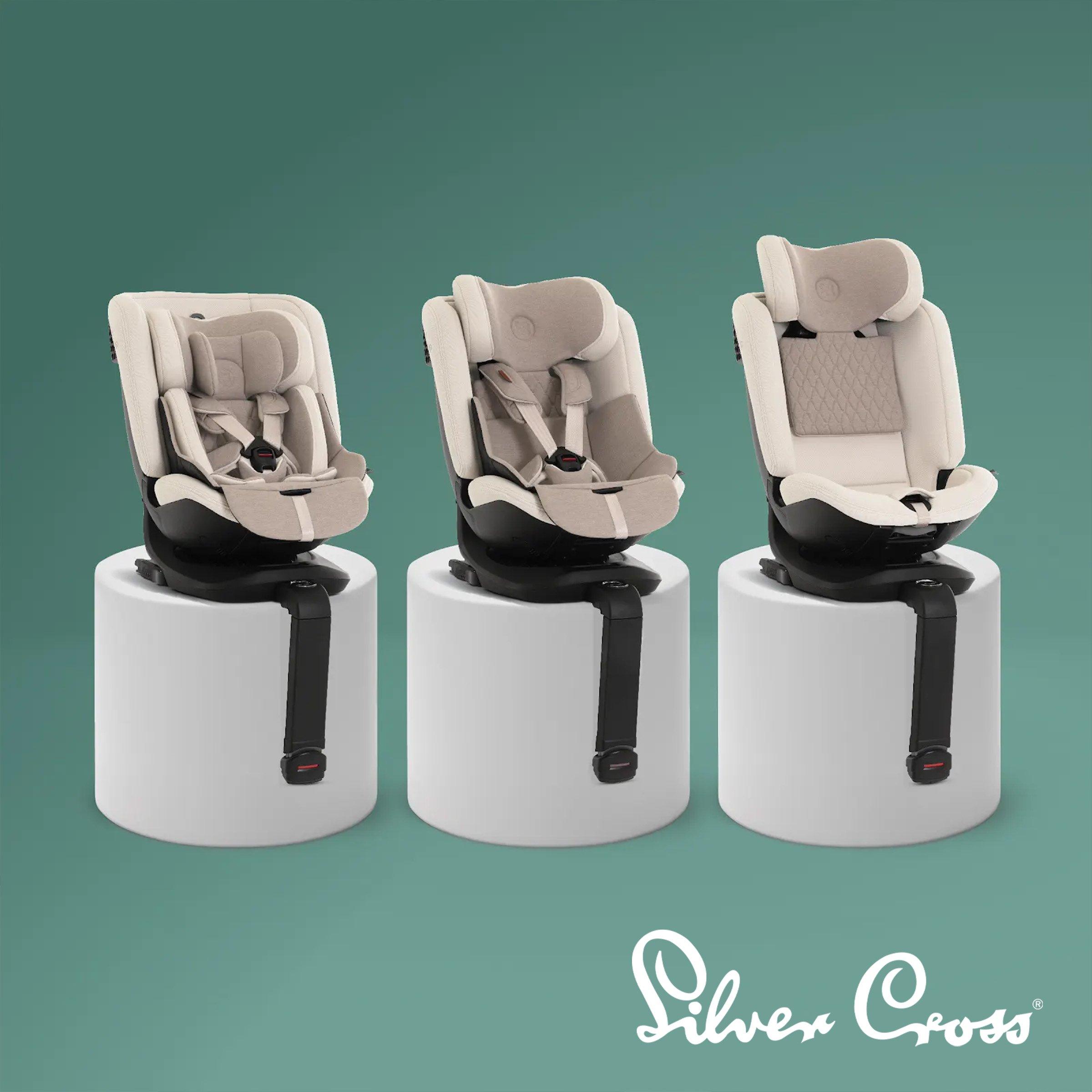 Silver Cross car seats on pedestals