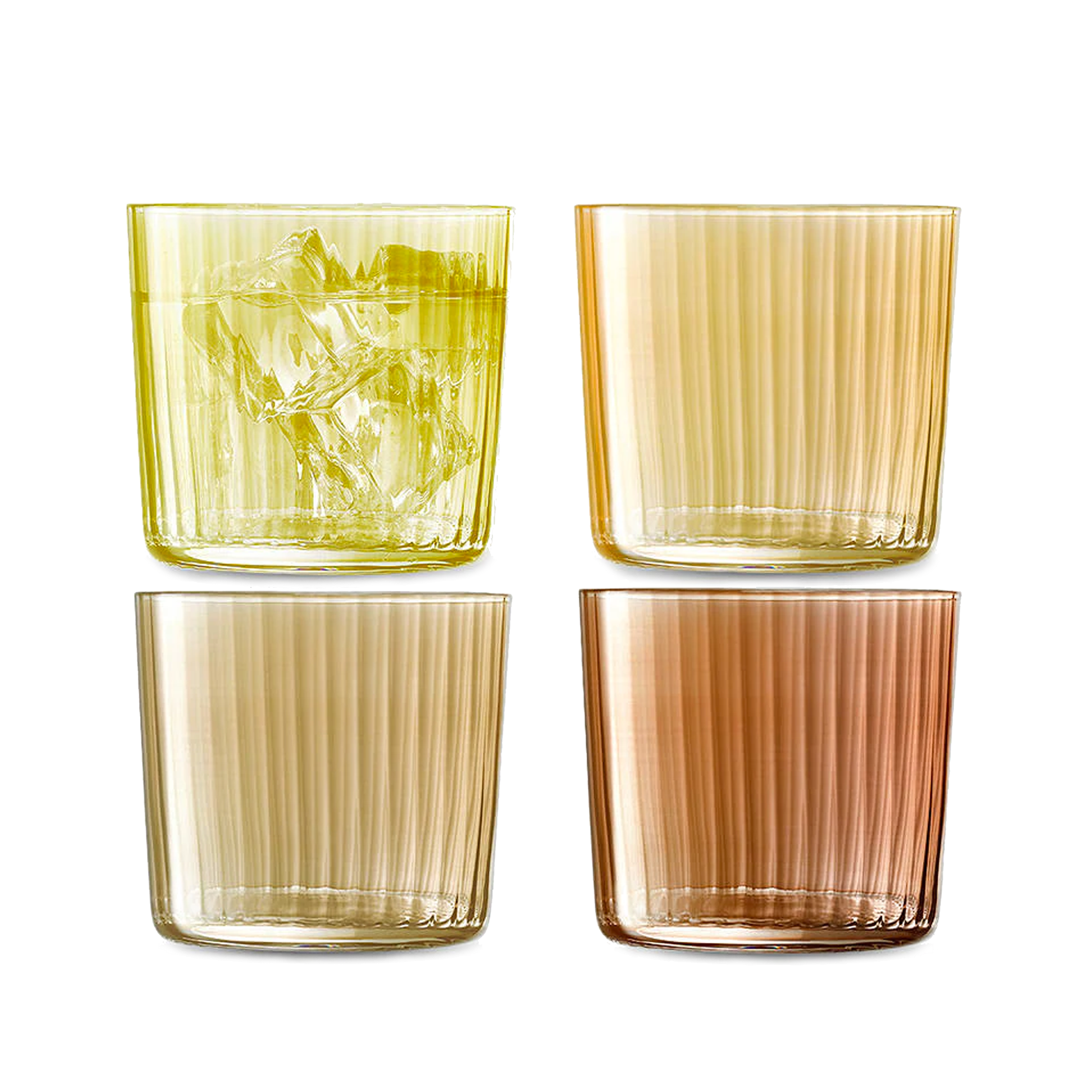 LSA International Gio Gem Tumbler Glasses, Set of 4, 310ml, Amber