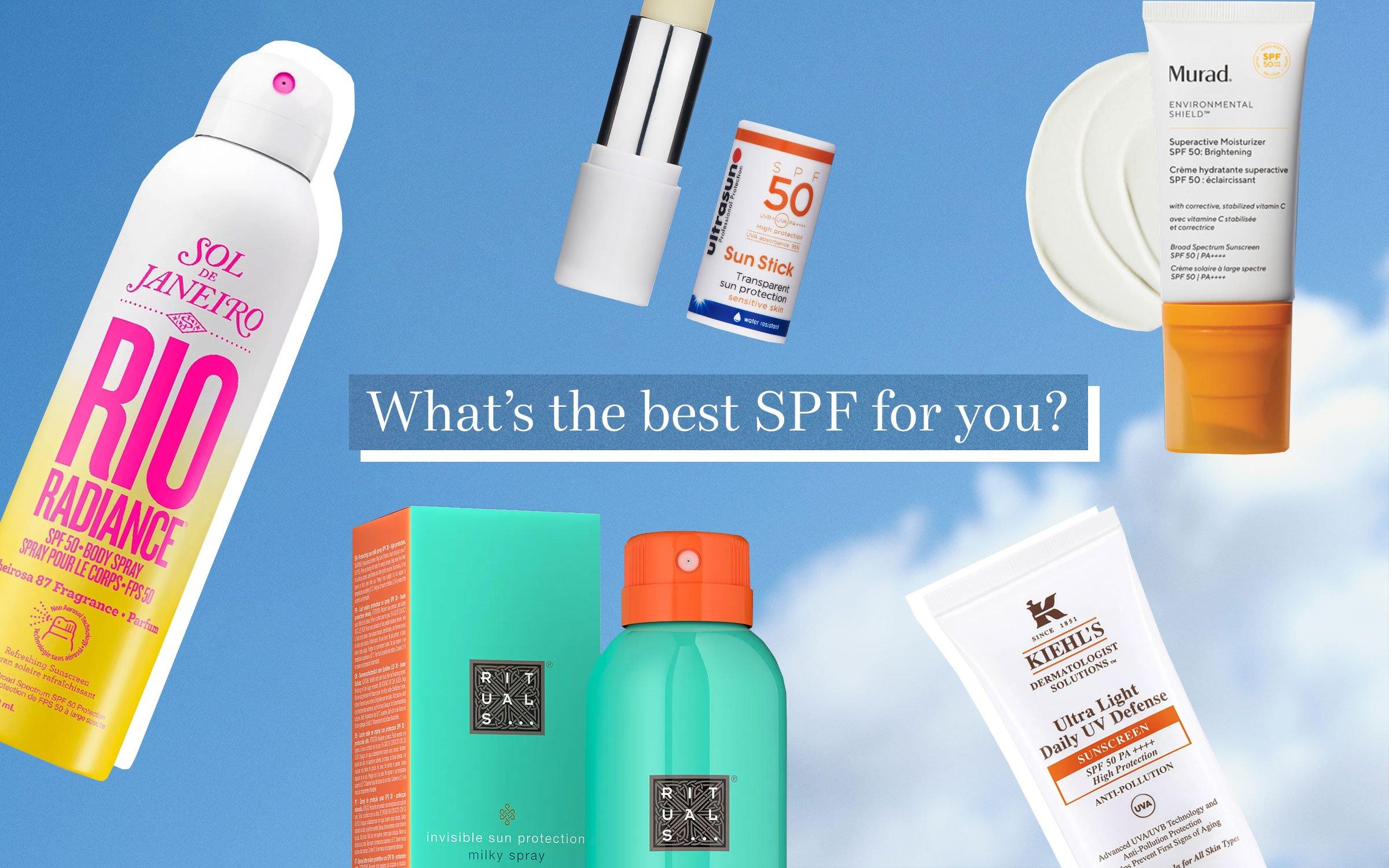 Collage of SPF products