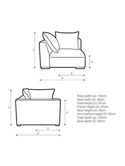 John Lewis Tokyo LHF Medium Modular Arm Unit - view 2, 