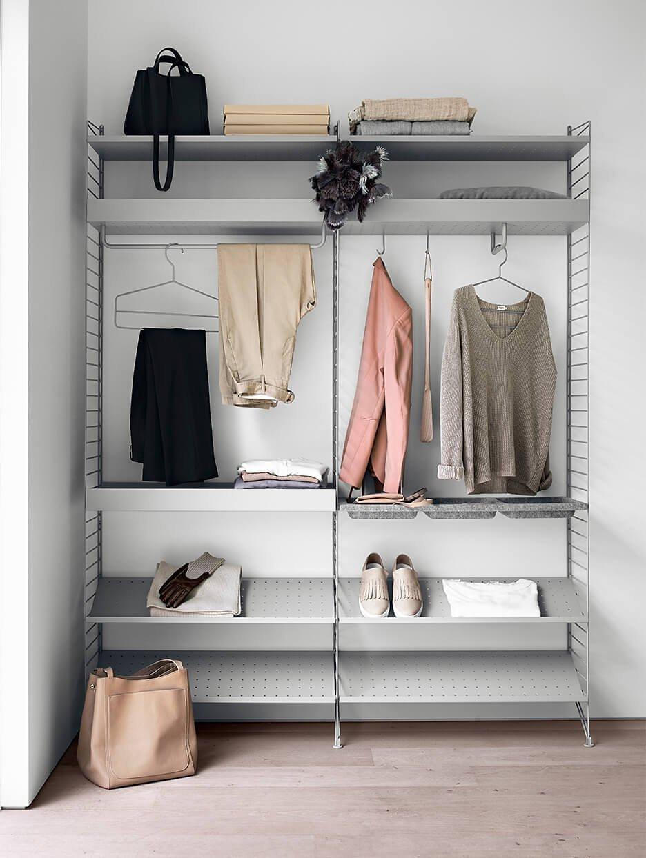 String wardrobe shelving