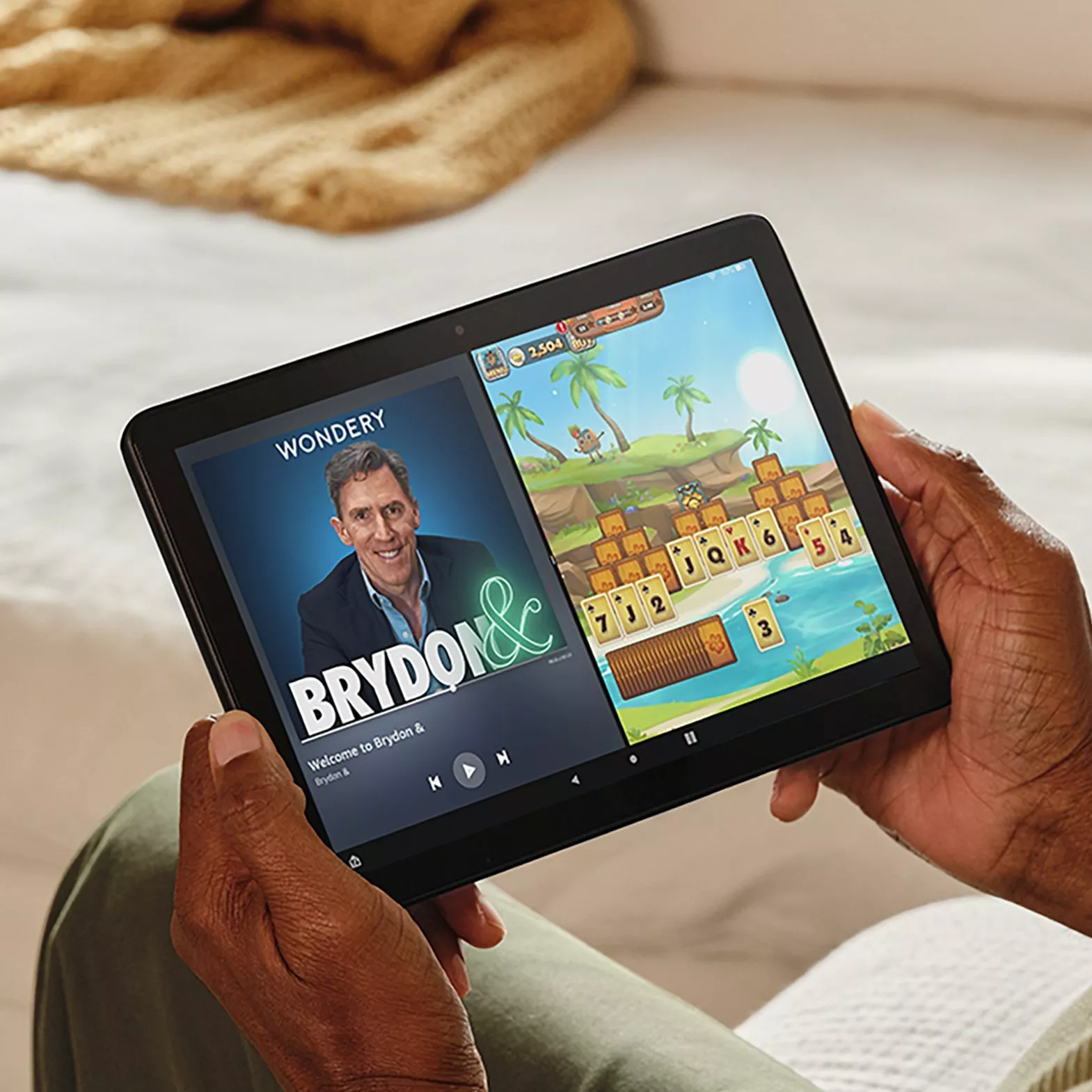 amazon tablet with colourful display