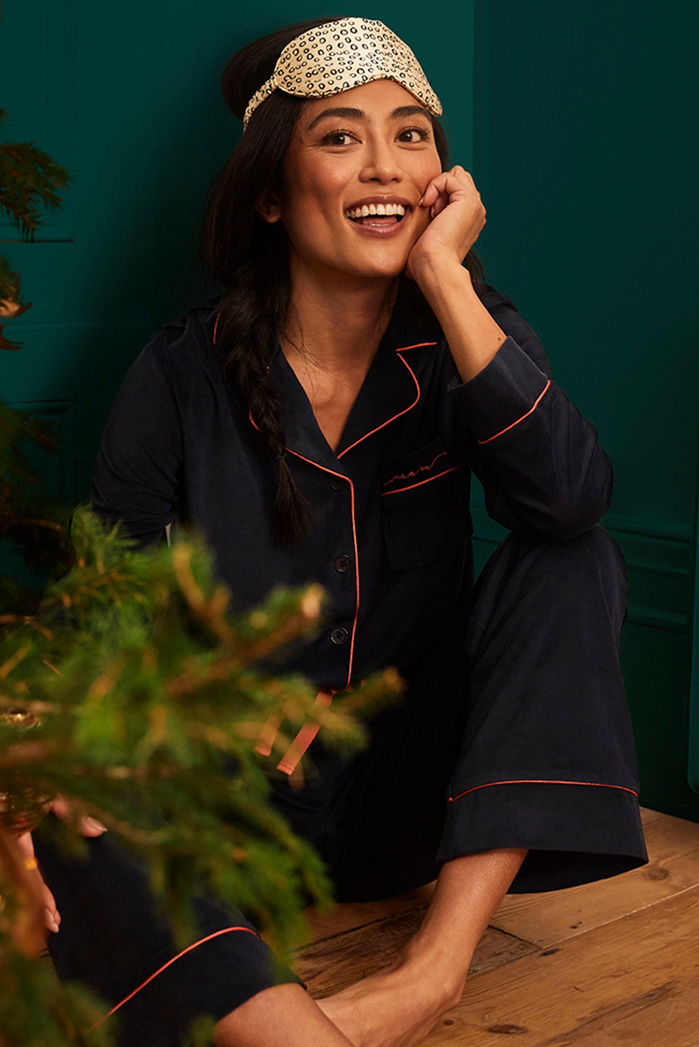 Ghost Liberty Satin Pyjama Set, Navy