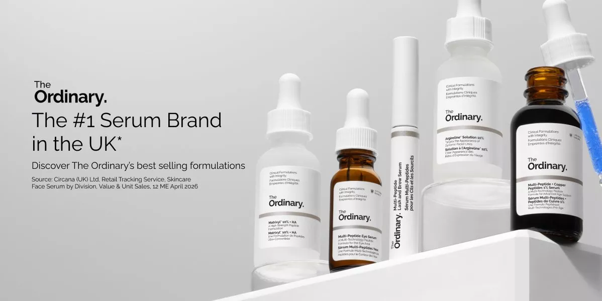 This is a brand banner for The Ordinary