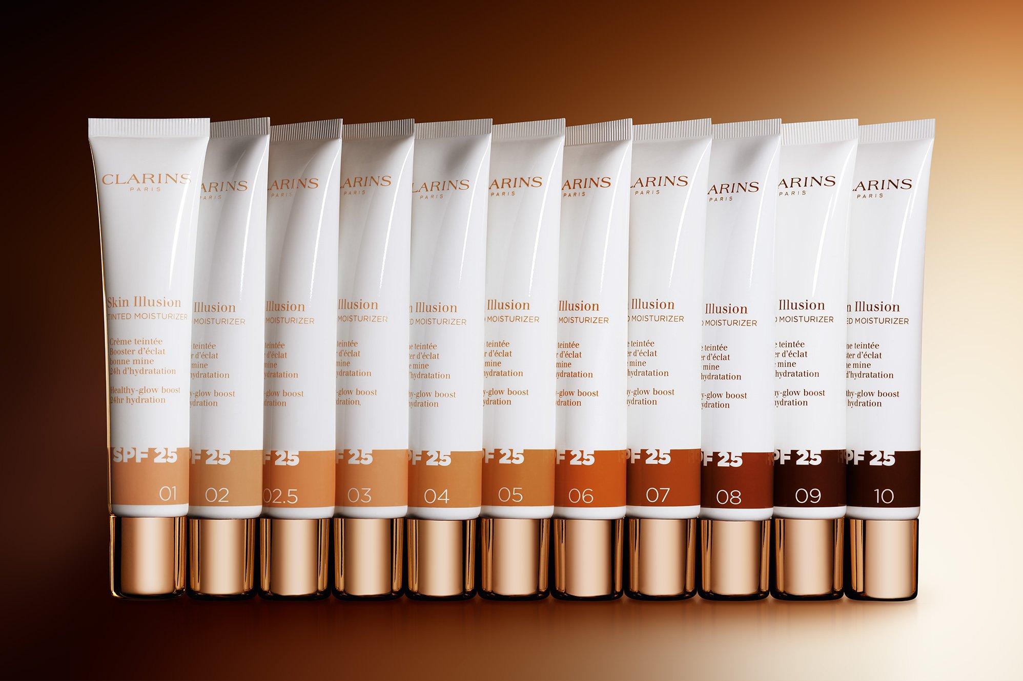 Clarins Skin Illusion tinted moisturiser in 11 shades