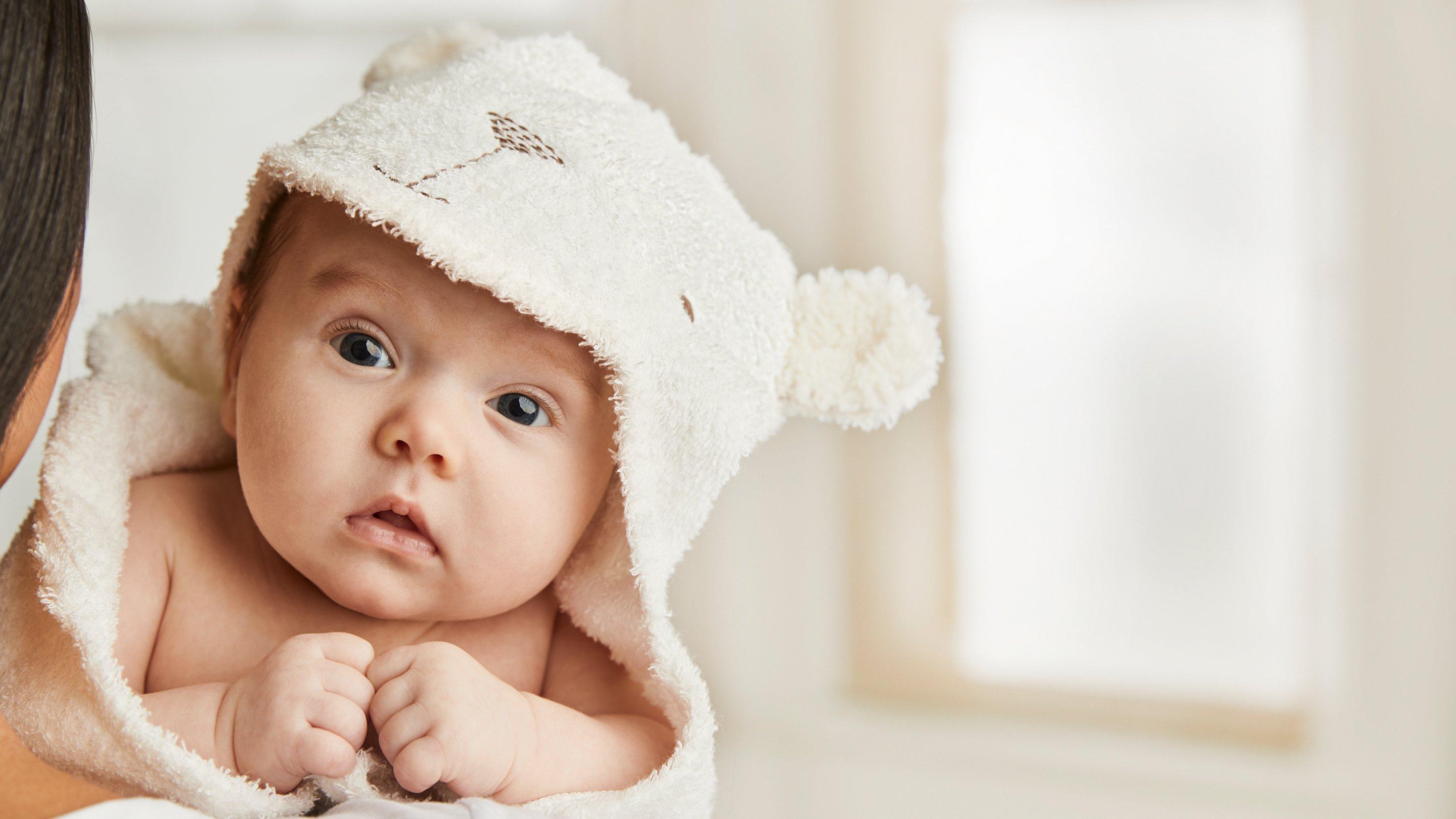 Baby in bath towel