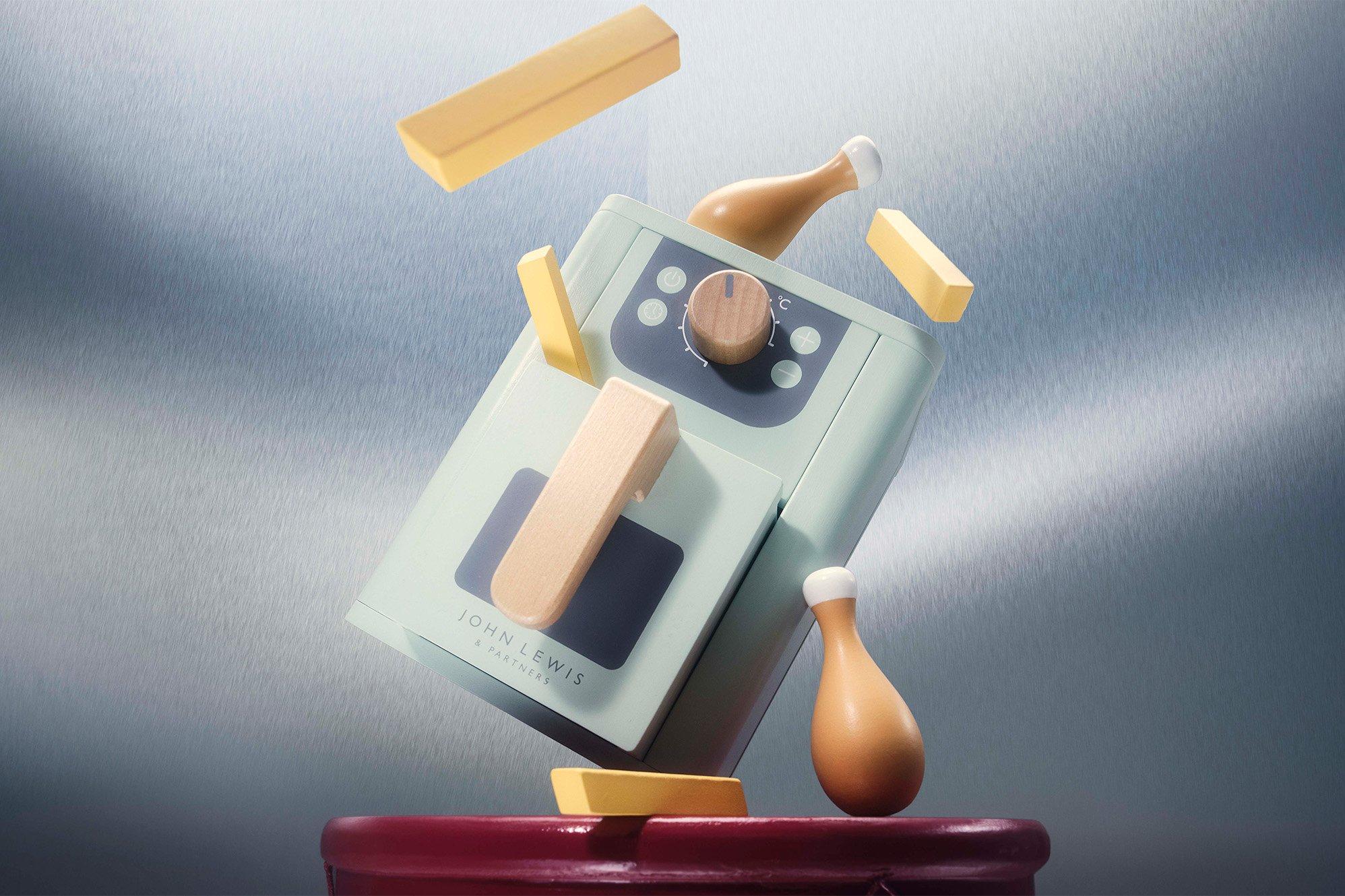 Wooden toy air fryer