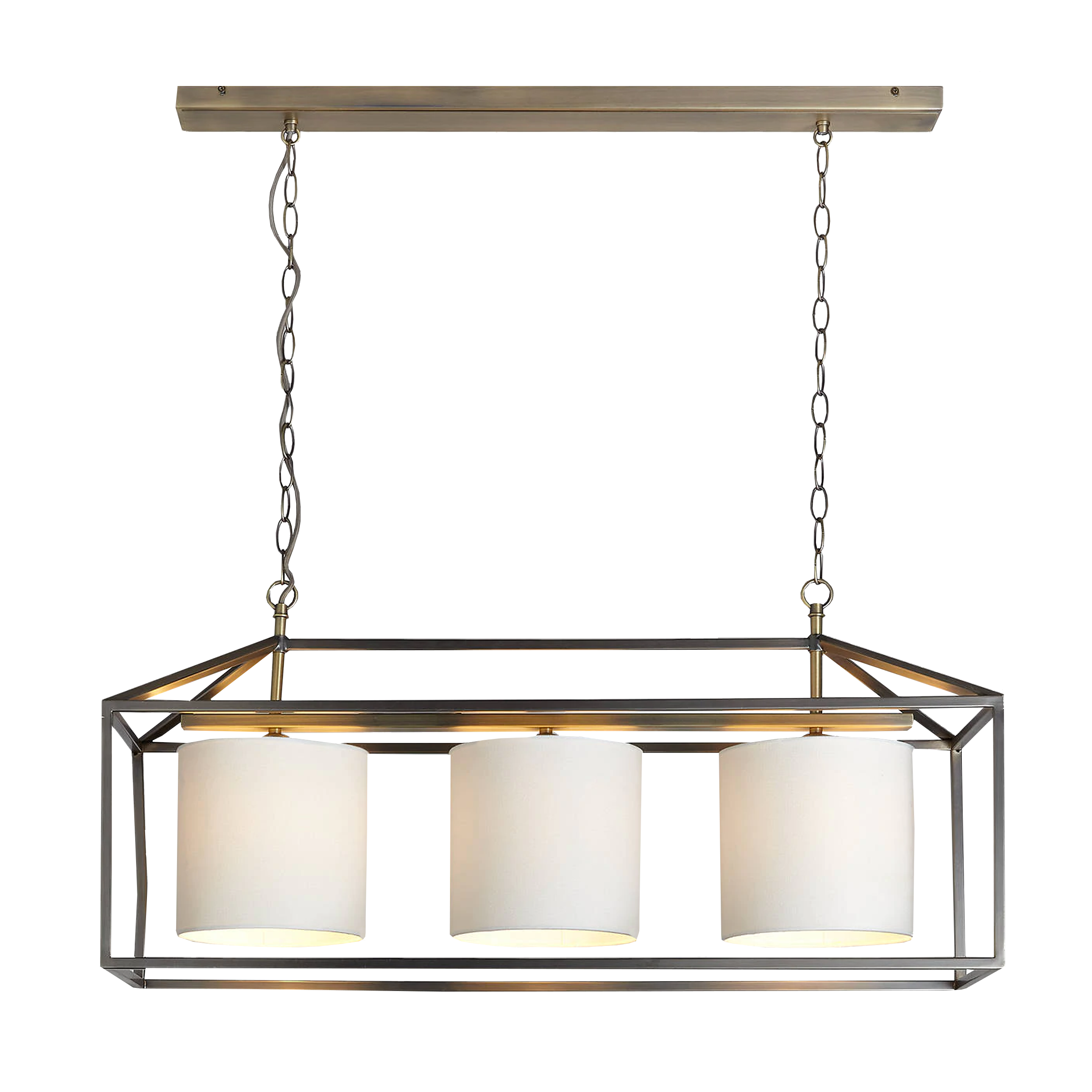 John Lewis & Partners Boundary Bar Ceiling Light, Brass/Pewter