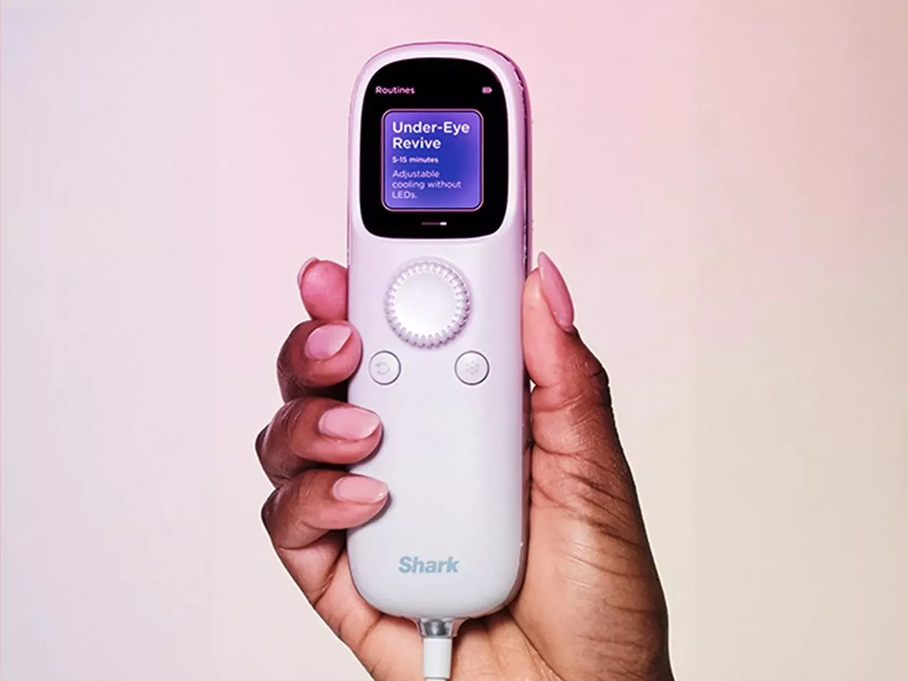 close up of the shark remote of the mask