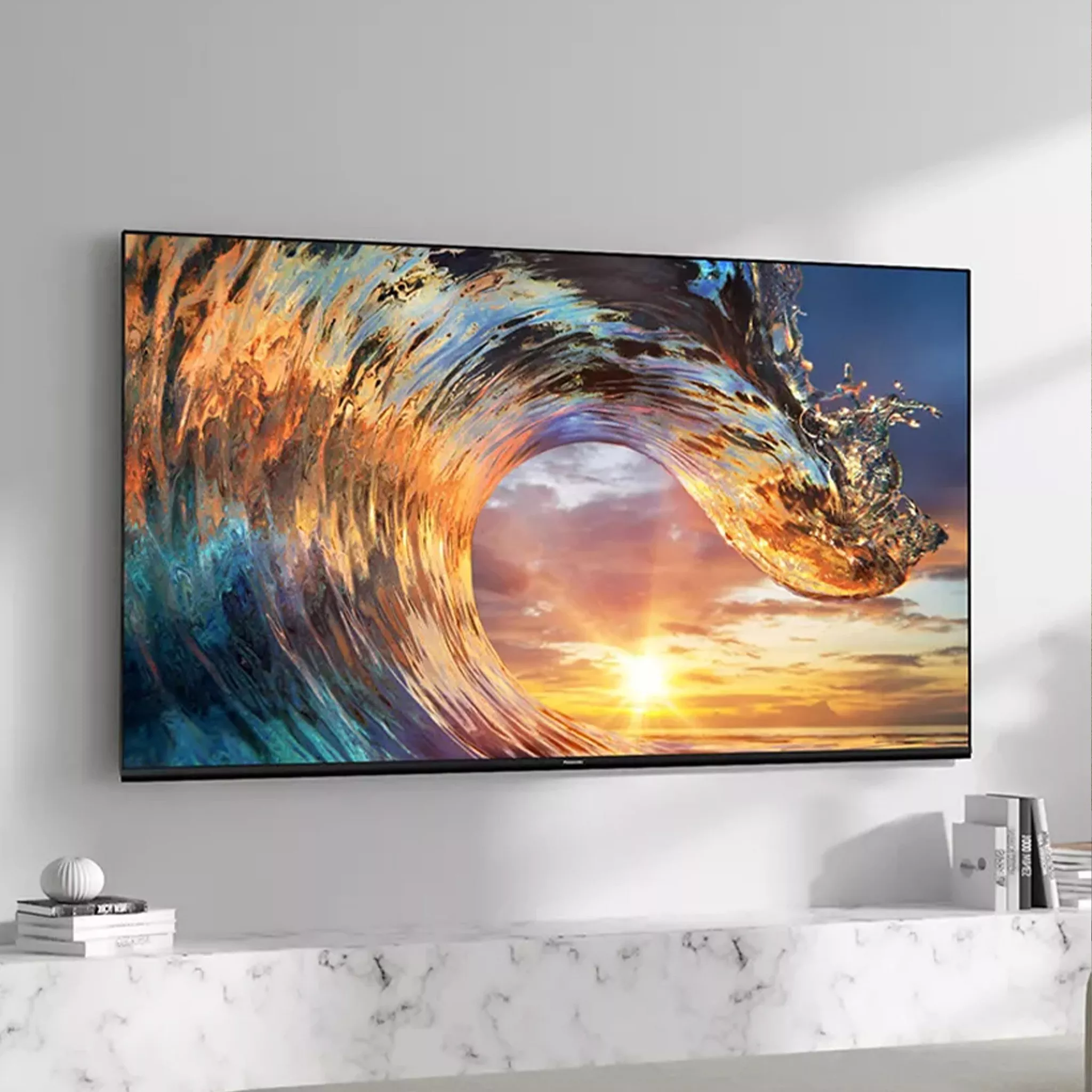 TV with wave image on the screen