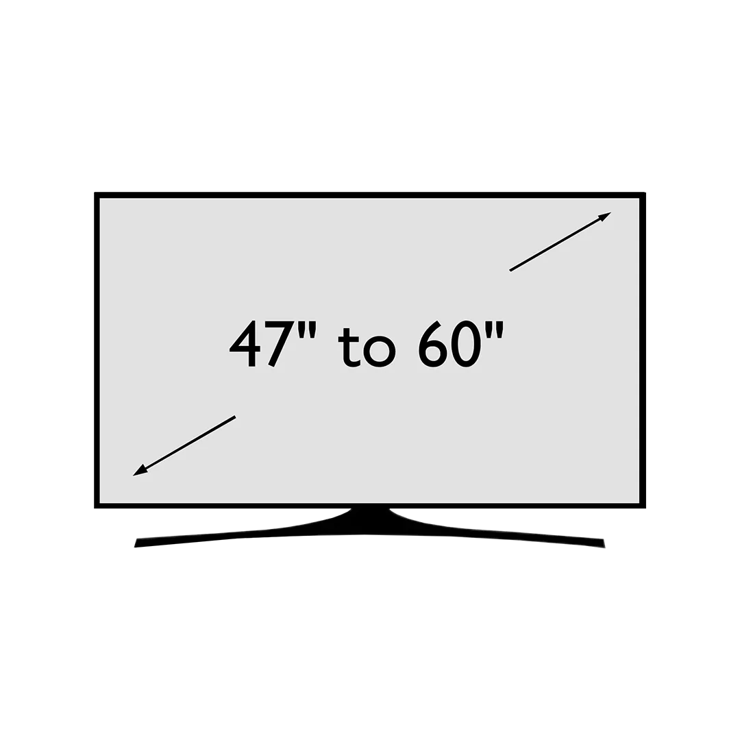 TV diagram with '47" to 60"' displayed on it 